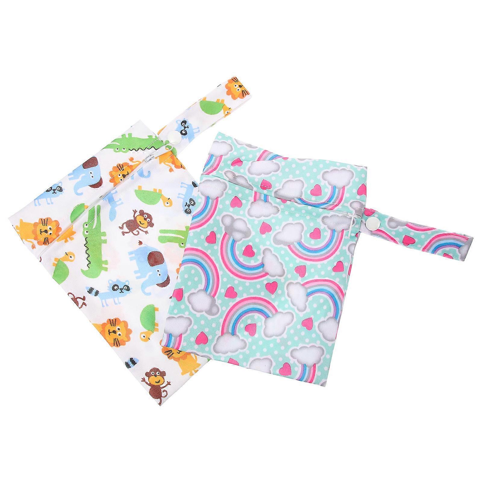 Baby Diaper Storage Bags Diaper Pouches for Storage Use 2Pcs Assorted Color