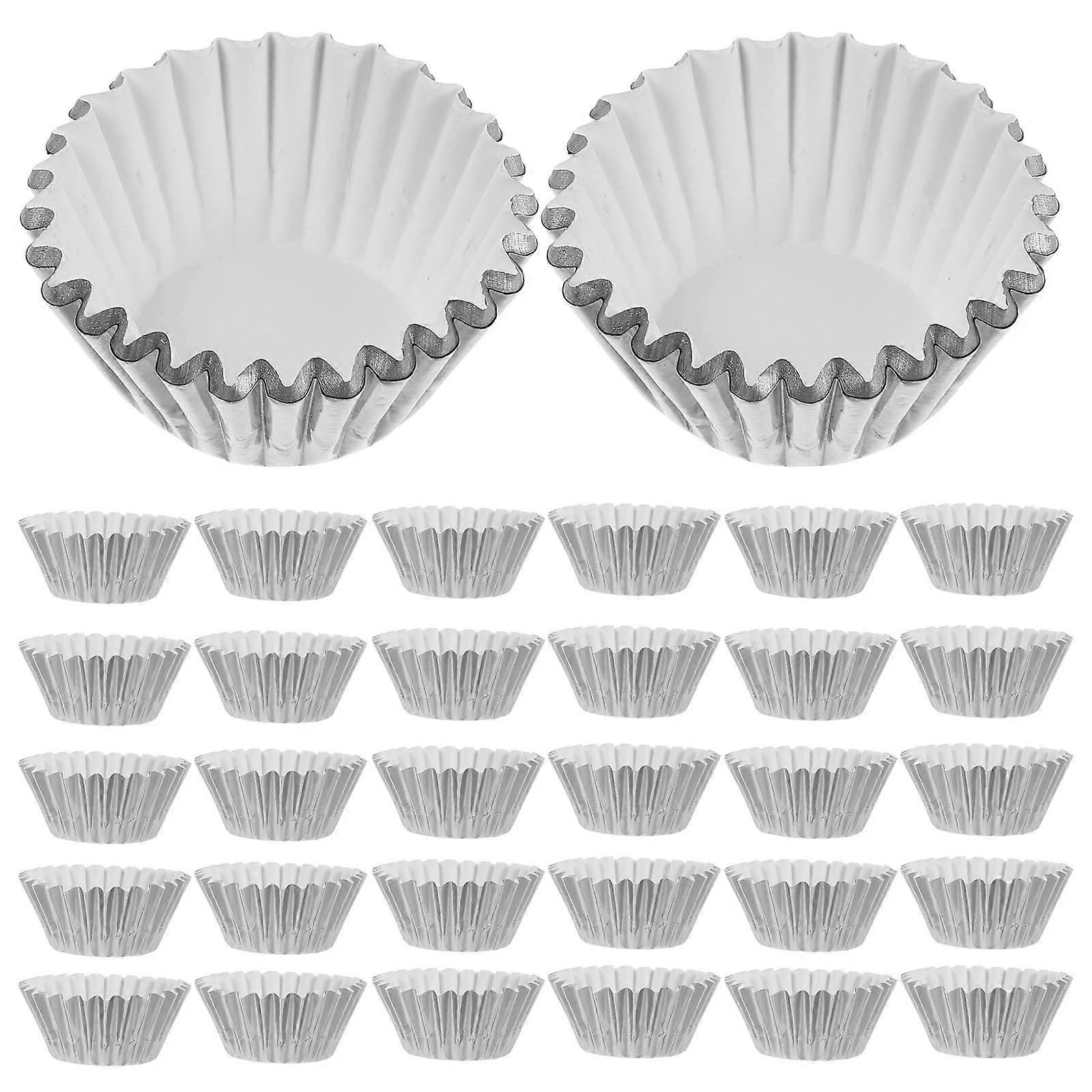 Decorative Cupcake Liners 500Pcs Versatile Use For Home Users High Temperature Resistant Elegant Silver Color
