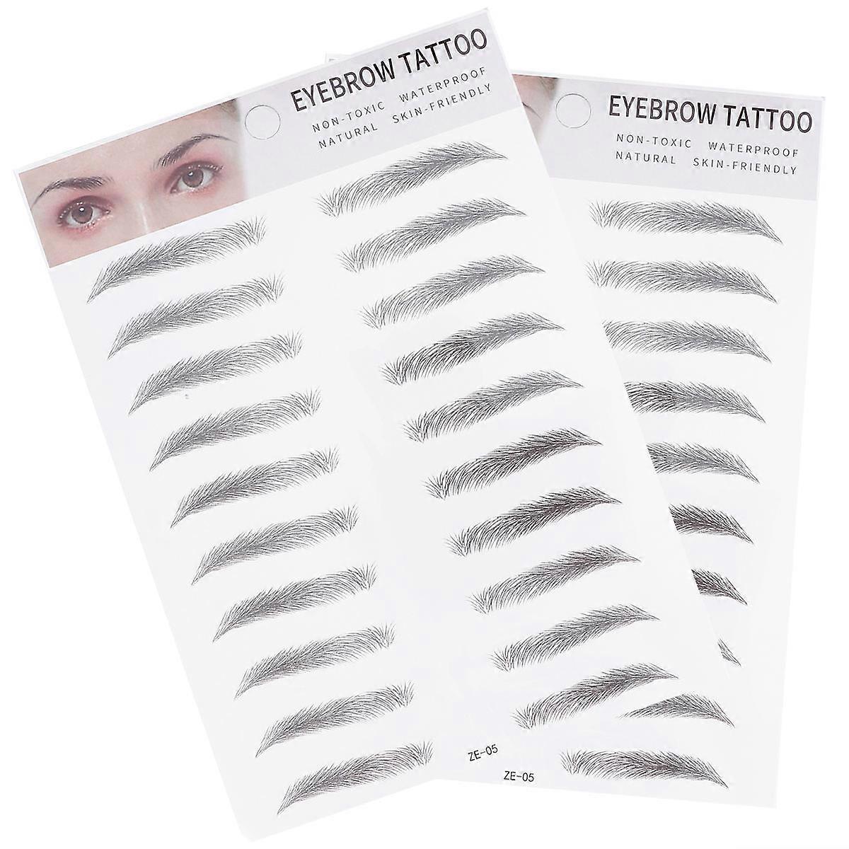 Eyebrow Transfer Stickers Imitation Eyebrow for Make Up 2Pcs Black