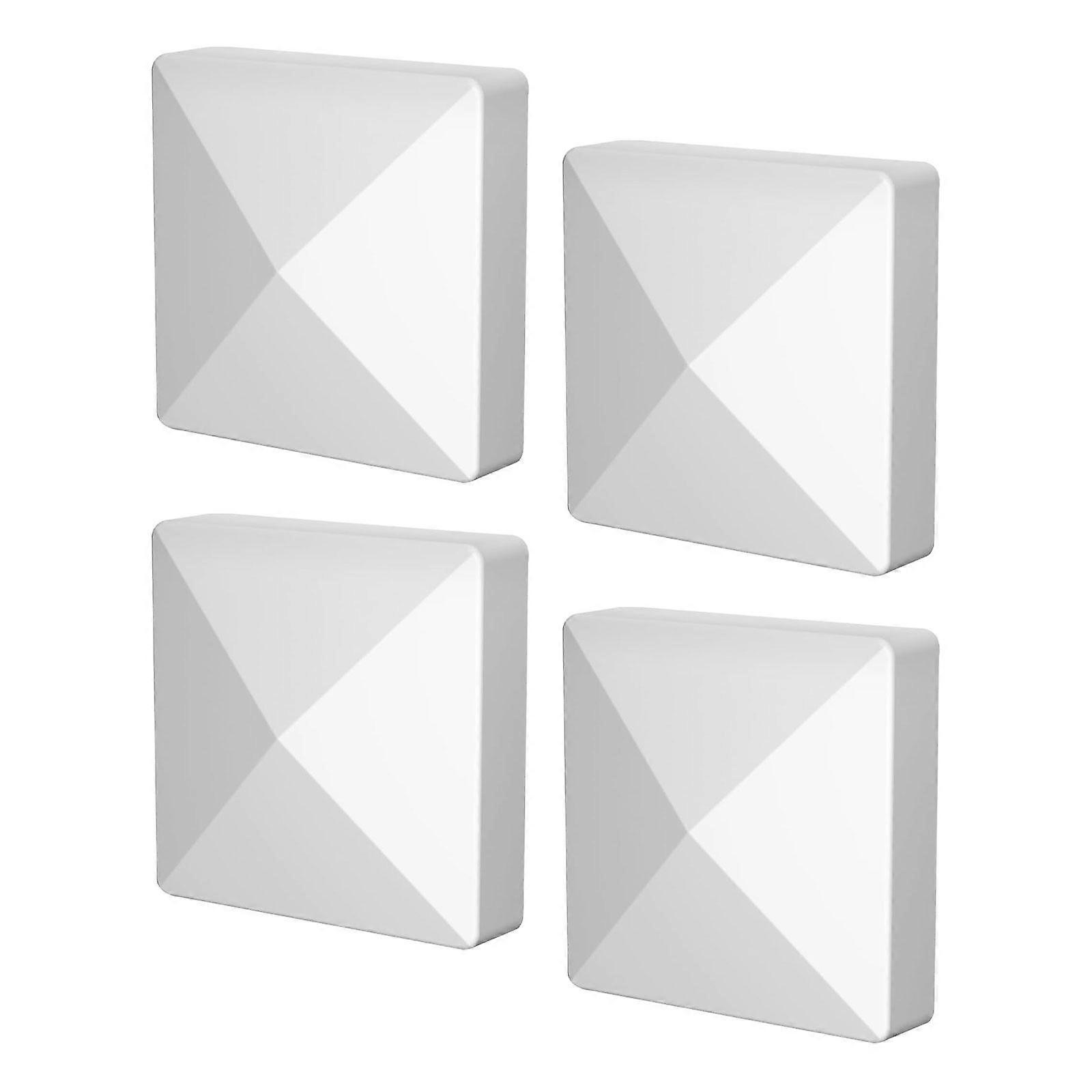 4x Pyramid Post Caps Covers Mailbox Posts Deck Outside Fence Post Caps White
