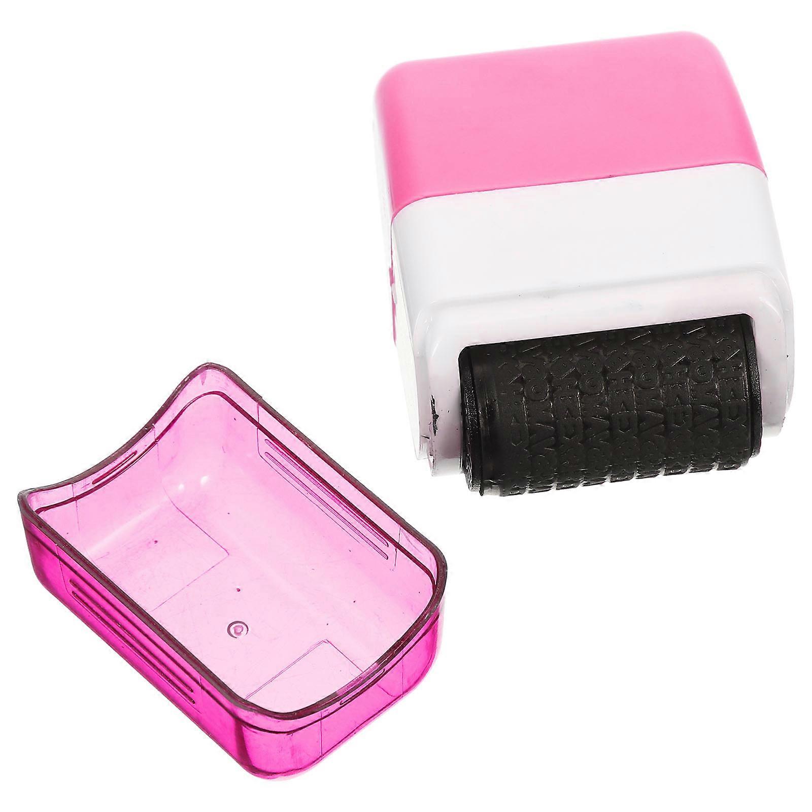 Privacy Seal Roller Stamp Multi-Functional for Package Opening Pink 6x4x3cm Rechargeable Feature 1Set