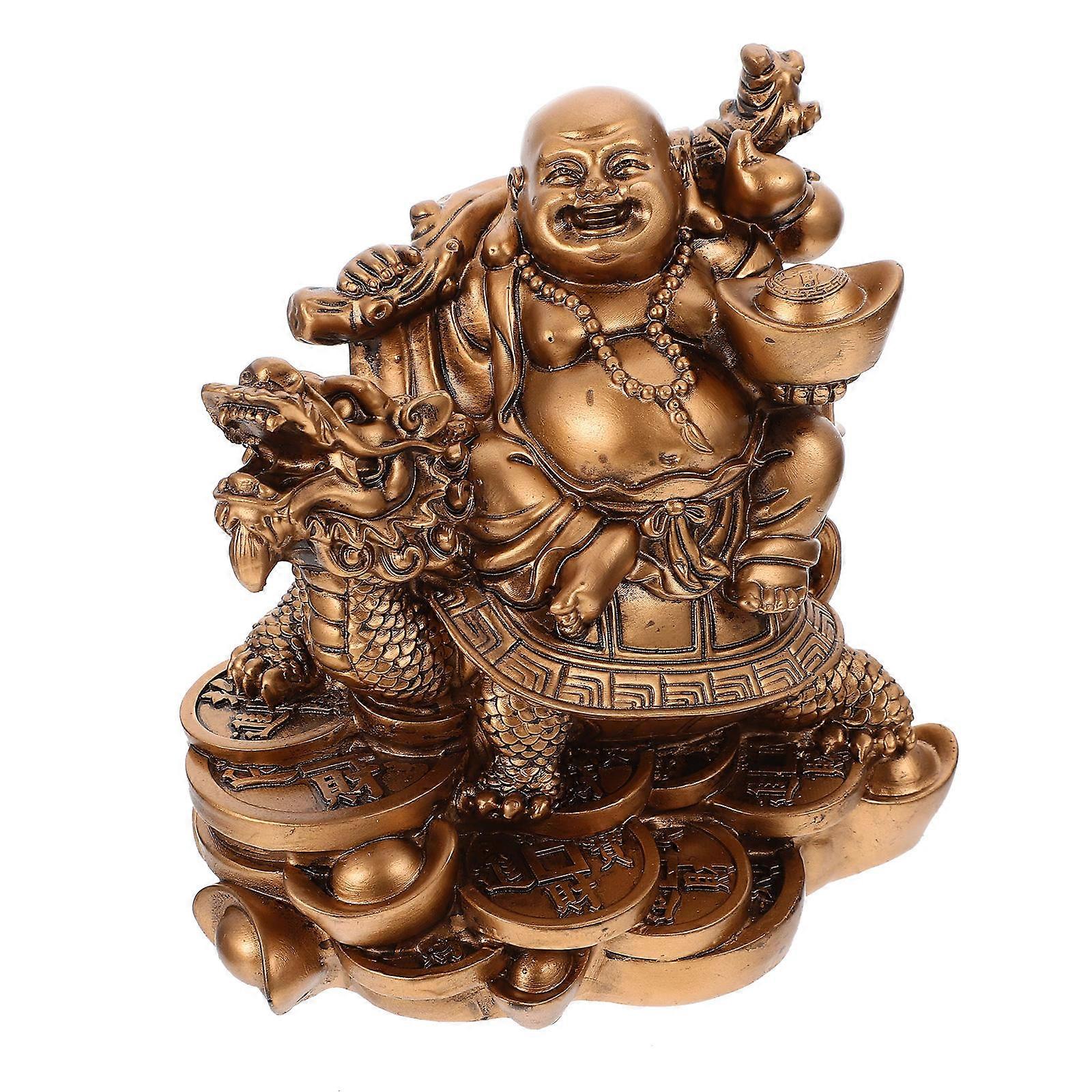 Buddha Modeling Design 2Pcs Resin Figurine Adornment For Office Decor Small Size 4.72X4.72X3.34IN