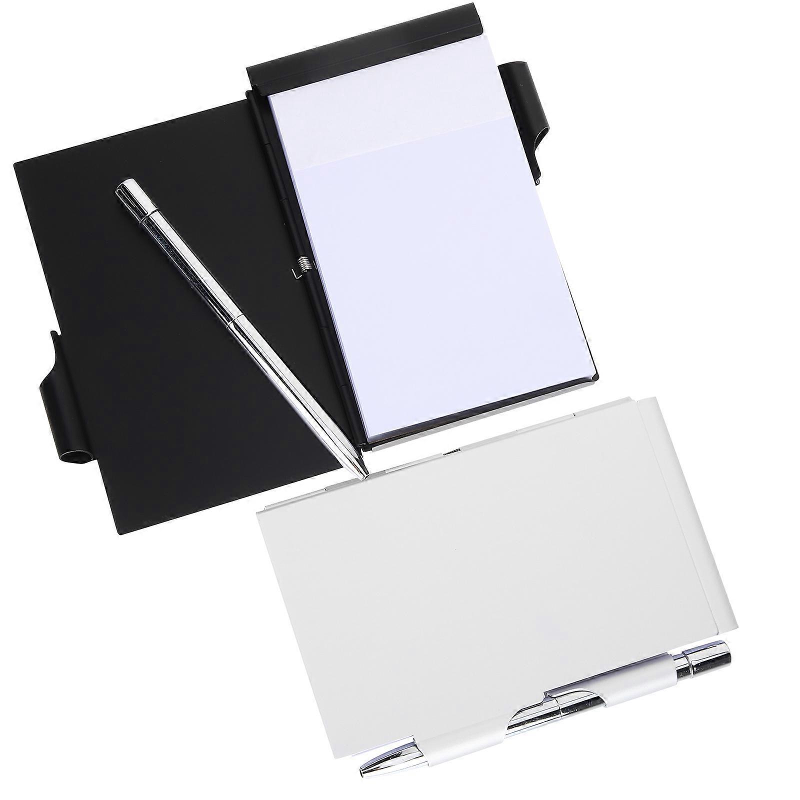 Metal Pocket Notepad with Pen Portable Notepad for Writing Use 4Pcs Included