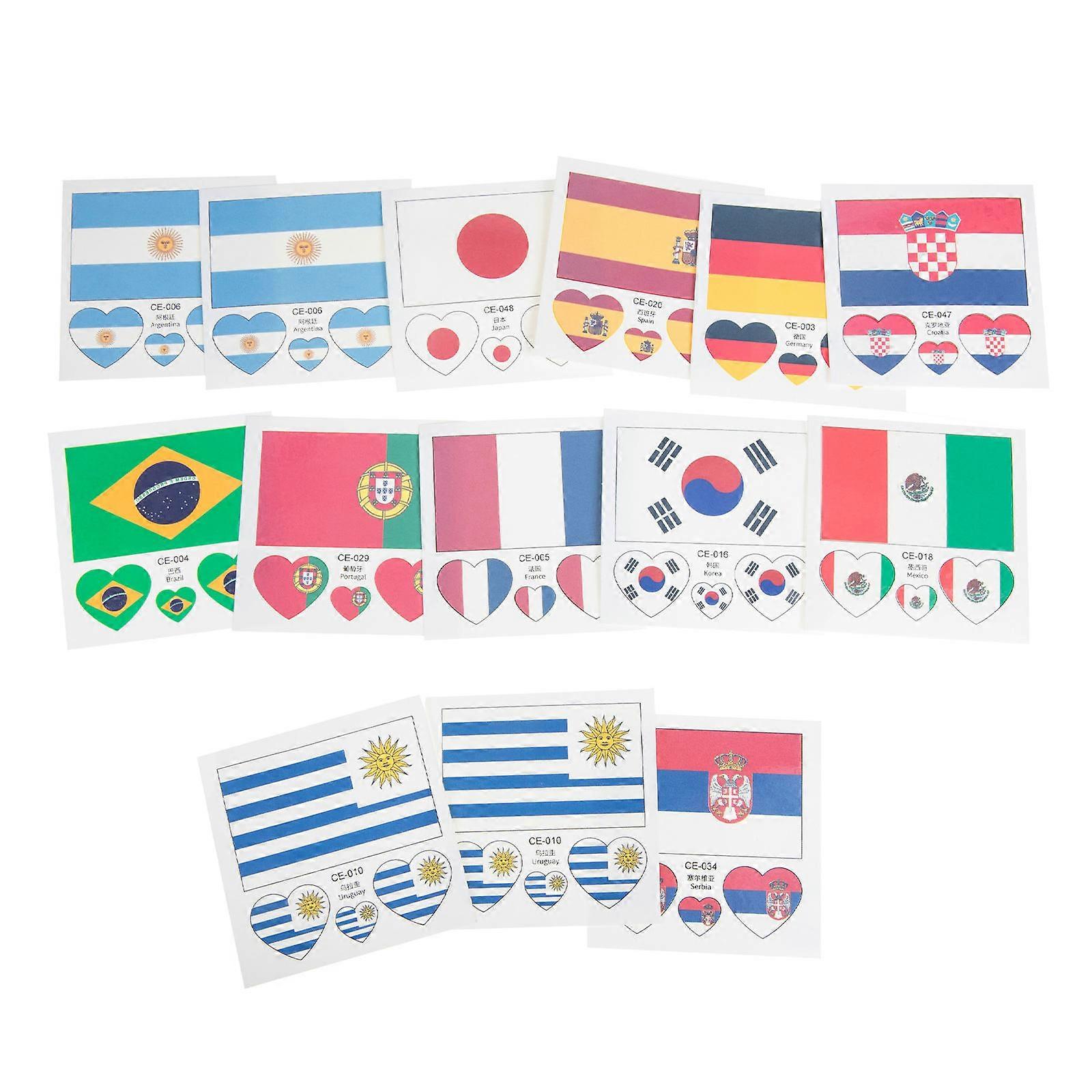 Waterproof Face Stickers Self-Adhesive Flag Stickers for Home Use 13Sets