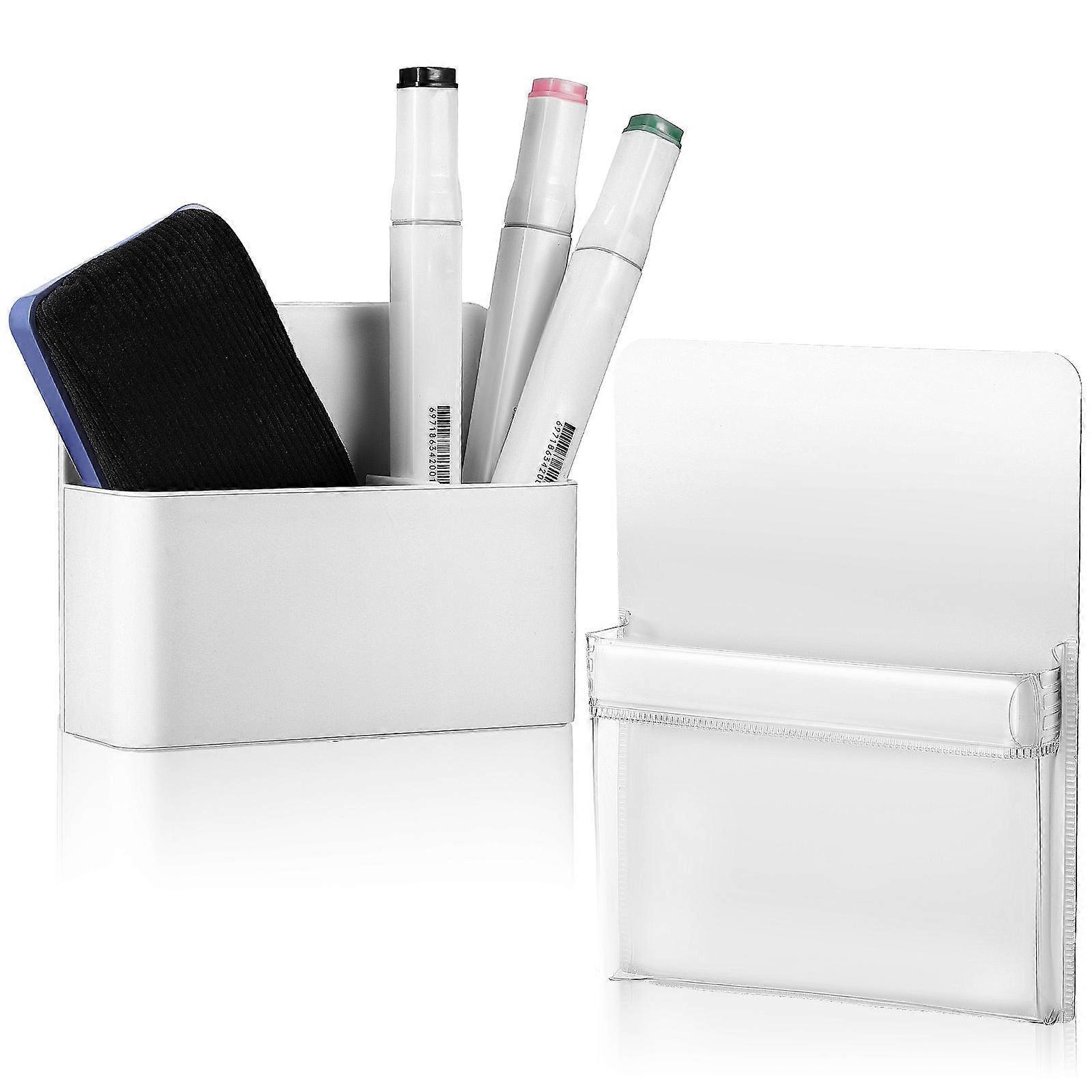 Whiteboard Pen Holder Magnetic Storage Box for Organizing 2Pcs