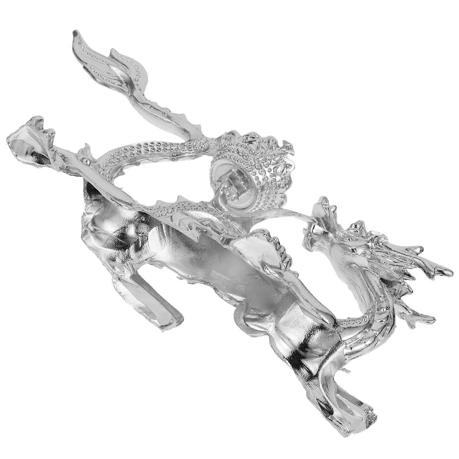 Dragon Shape Crystal Ball Stand for Display 5Pcs Silver Alloy Holder