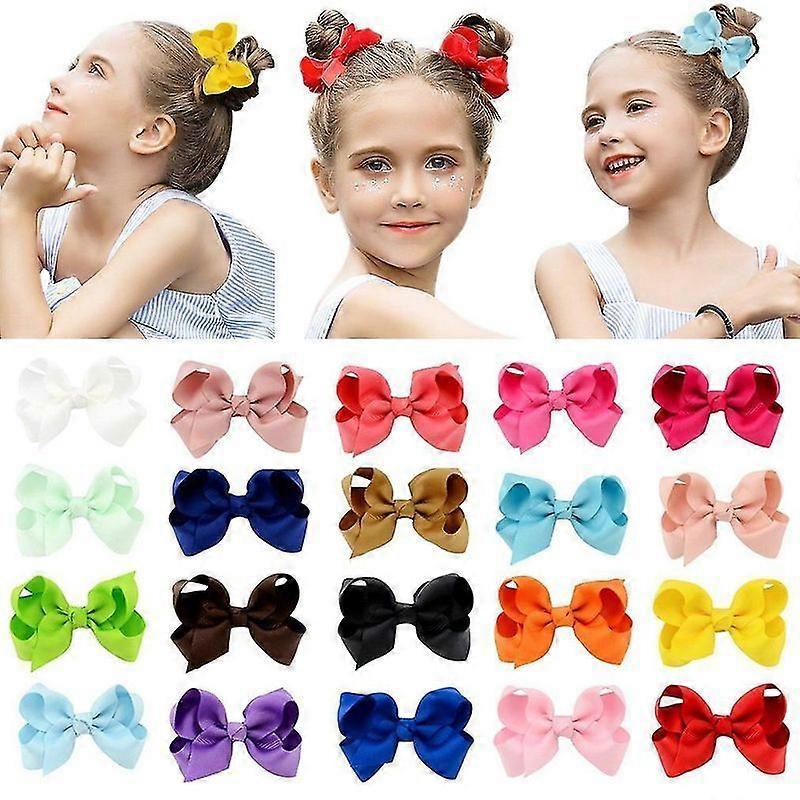 Minglan 20 Pcs Multi-colored Grosgrain Ribbon Hair Clips