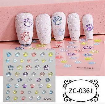 INS Relief Nagelaufkleber 5d Weichkleber Liebe Neujahr Nagelaufkleber DIY Kristall Kaninchen Jahr Nagelaufkleber ZC-036160 * 60mm nacktes Stück