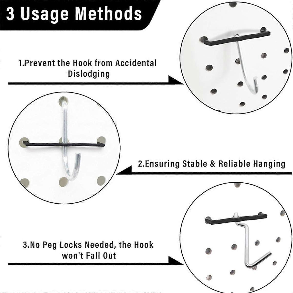 Peg Locks Plastic Pegboard Hook Locks Pegboard Display Hook Organizer Fixer Peg Board Hook Clip Reta
