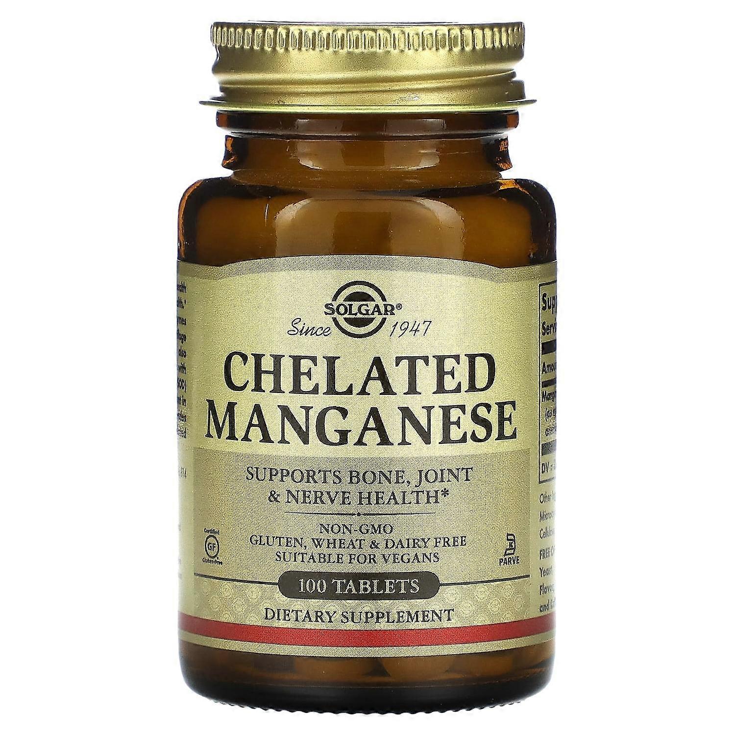 Solgar, Chelated Manganese, 100 Tablets