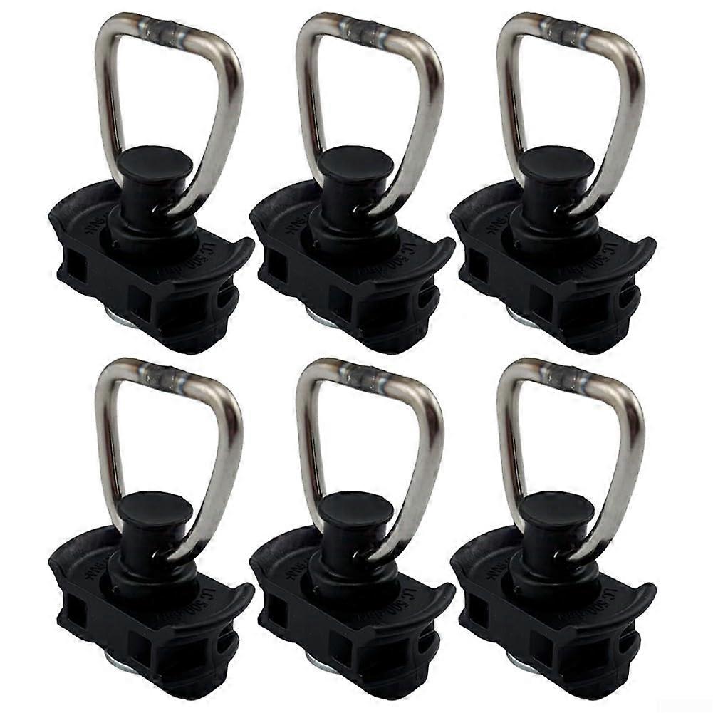 6Pcs Stainless Steel Track Lock End Fitting For Airline Rail Fixed Buckle, 20mm Hole, RV Truck Trailer Camper Compatible
