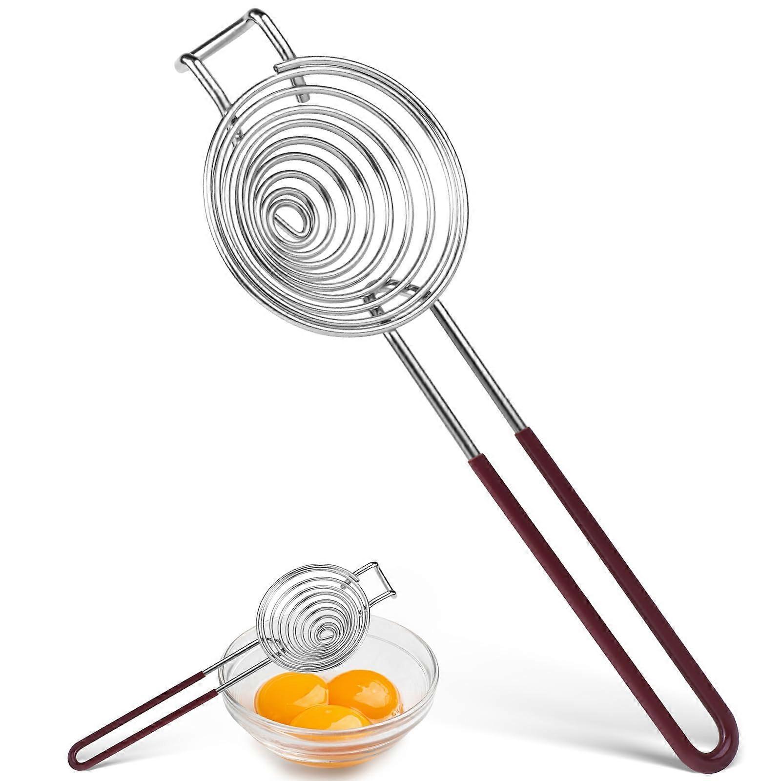 Egg Separator Stainless Steel Long Handle Yolk White Separation Tool Brown Kitchen Utility Gadget For Cooking And Baking
