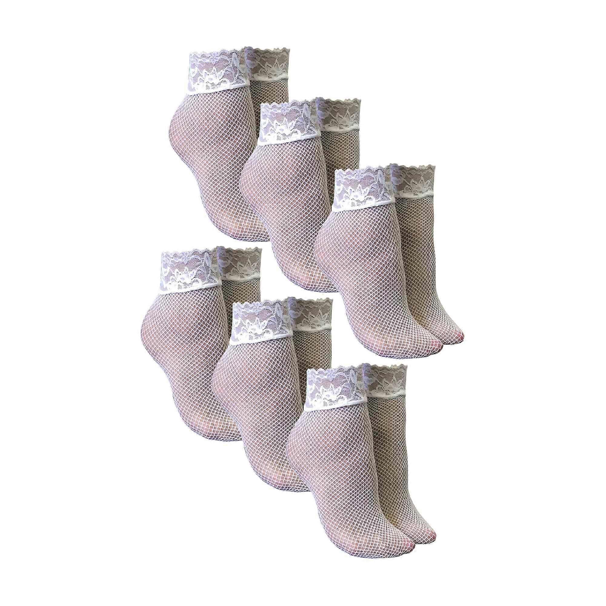 Sock Snob - 6 Pairs Ladies Short Lace Fishnet Ankle Socks