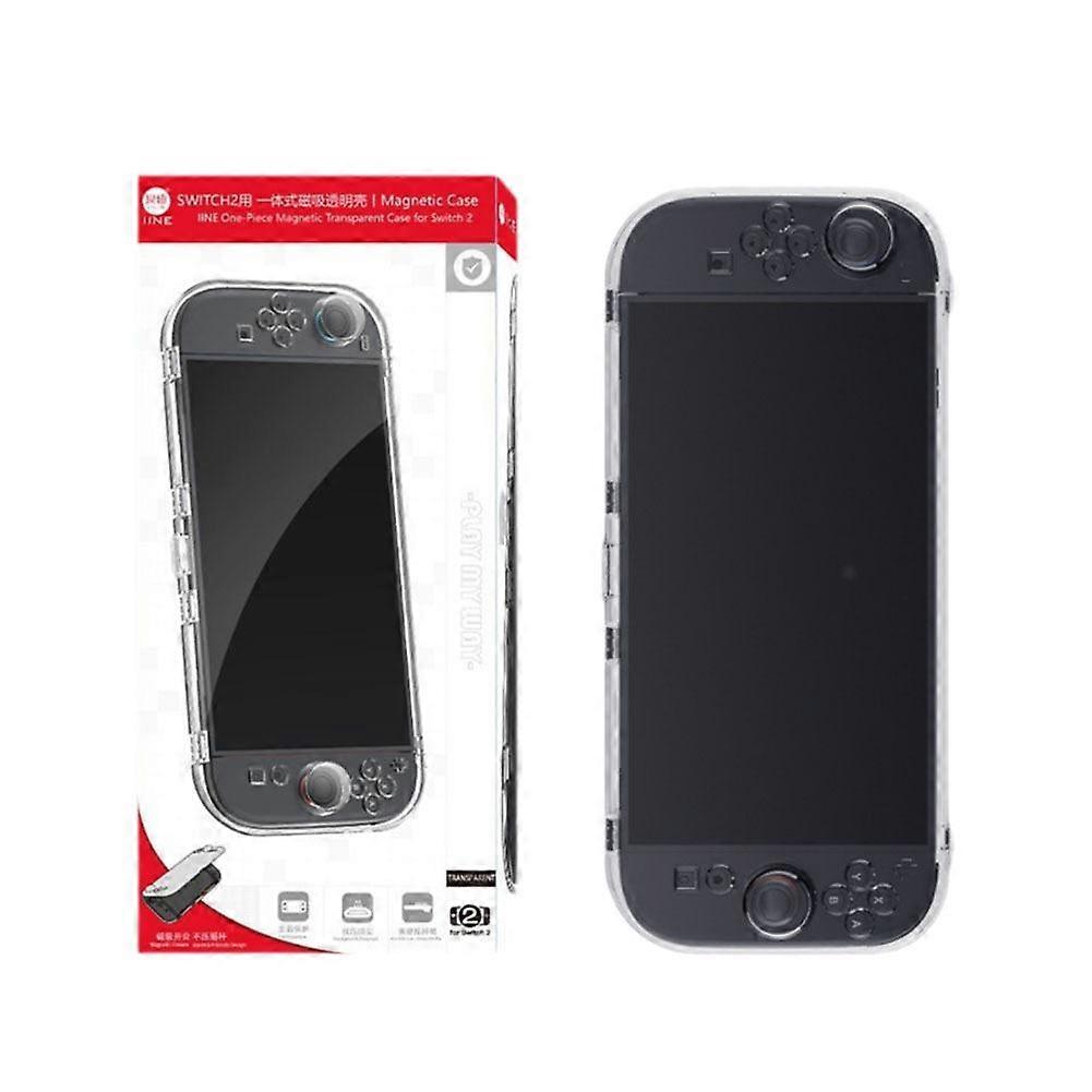 For Switch2 Magnetic Transparent Storage Box Waterproof Dustproof Hard PC Case with Charging Port