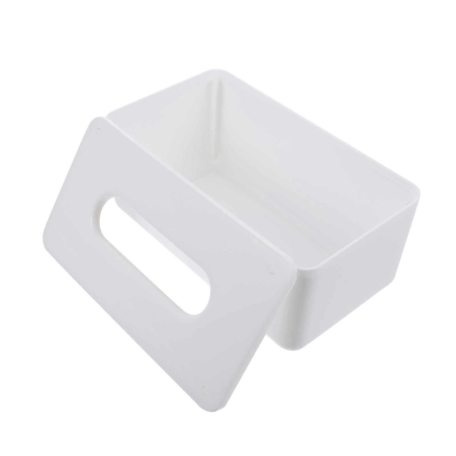 Tissue Holder for Storage Use 4Pcs White Plastic Tissue Box for Car