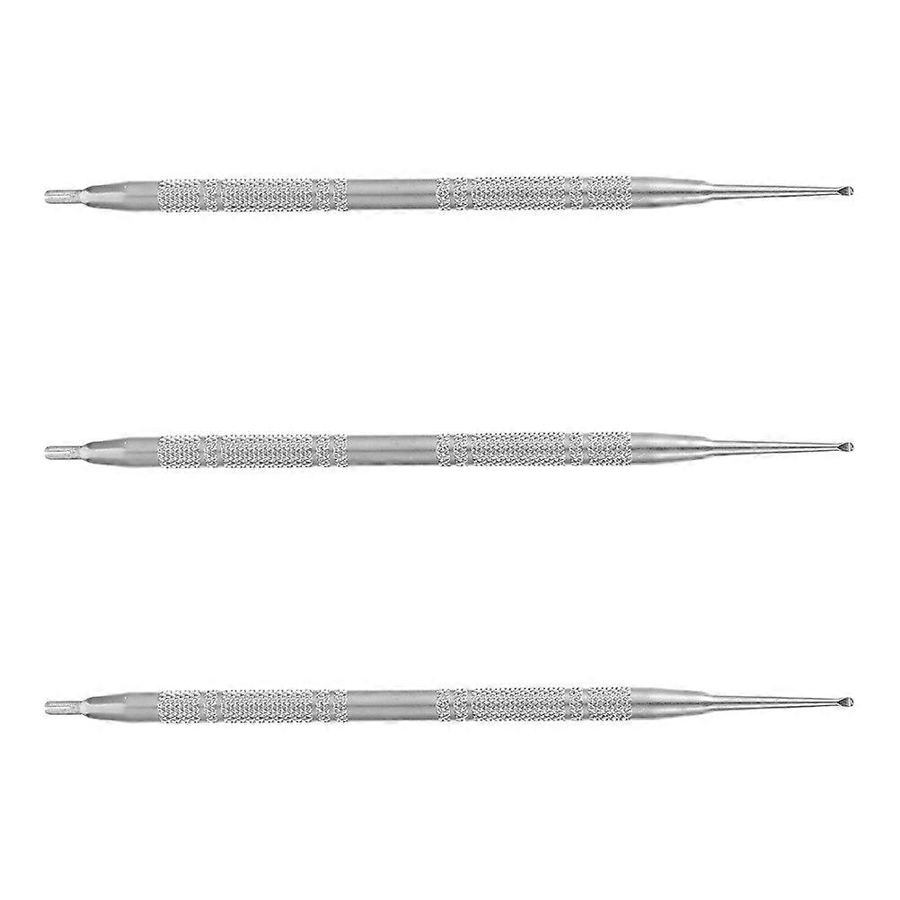 Toenail Grooming Tool Silver Double Head Cleaning Sticks 3Pcs