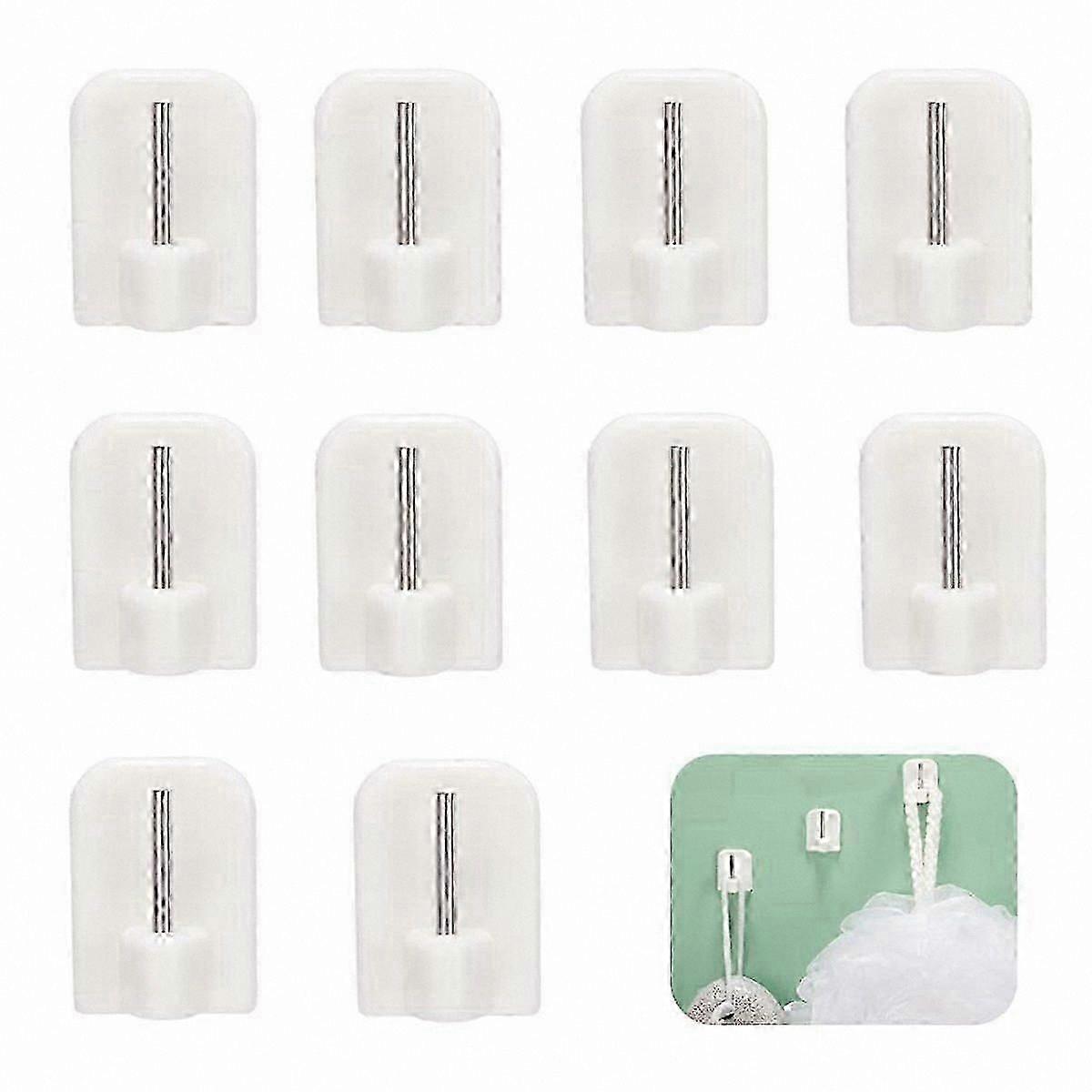 Adhesive Curtain Hooks, Self-Stick Hooks for Curtains, Rod Hooks with Strong Adhesive, No-Drill Hanging Solution