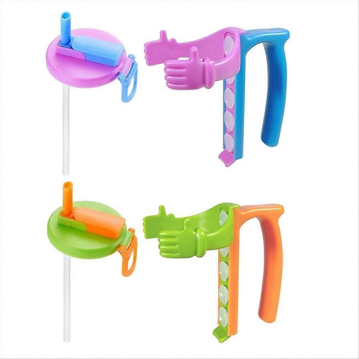 Soda Can Lids and Holders Set for 12oz Cans - Can Covers with Straw+Can Holders with Handle - Ideal