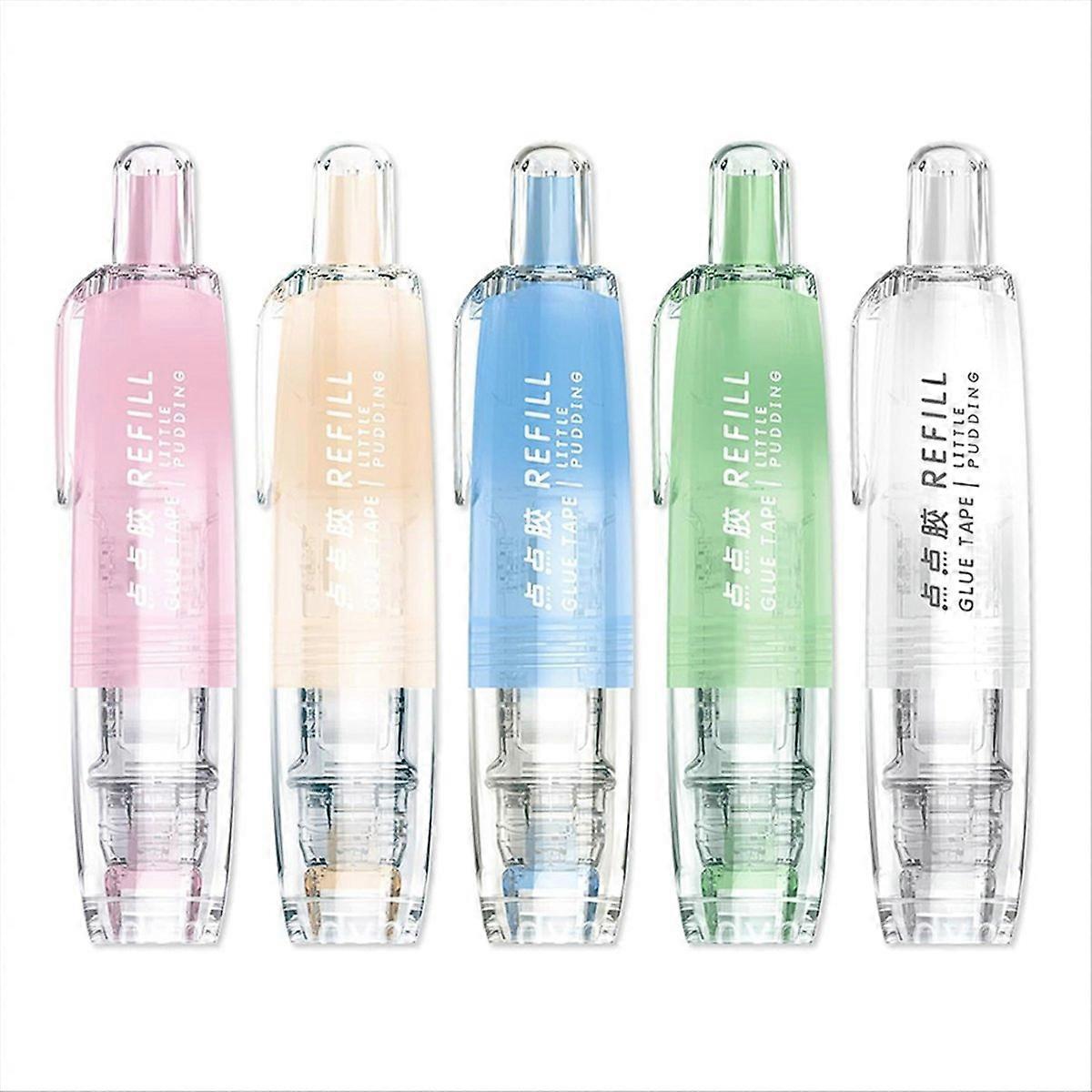 5 Pack Retractable Double Sided Tape Runner, 0.23 Inch x 16.40 Ft