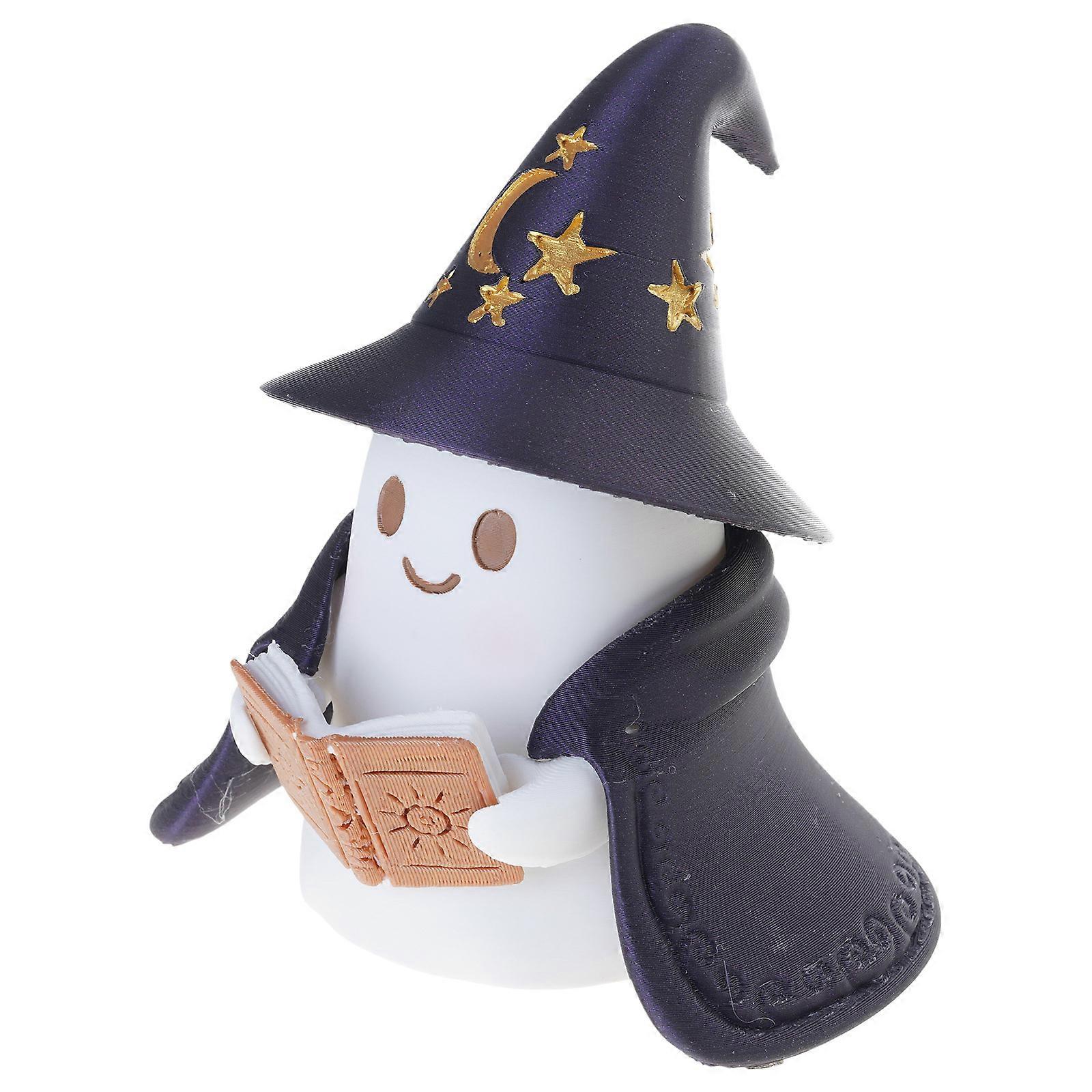 Reading Book Ghostly Wizard Lamp Halloween Decoration Warm Lighting Table Shelf Display Nightlight Resins Ornament Gift Multicolor