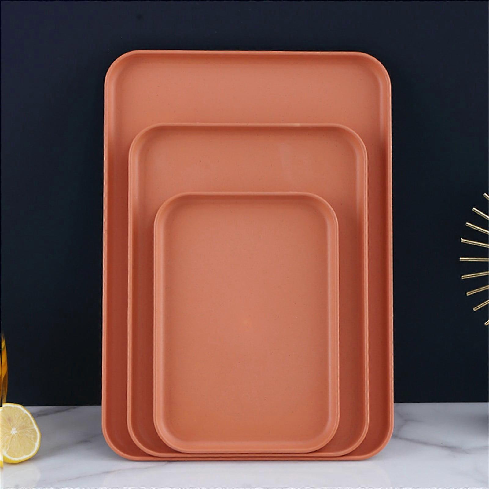 3 Pcs Multi Use Large Capacity Serving Tray Plastic Practical Food Grade Storage Tray for Home Anti Deformed Shockproof