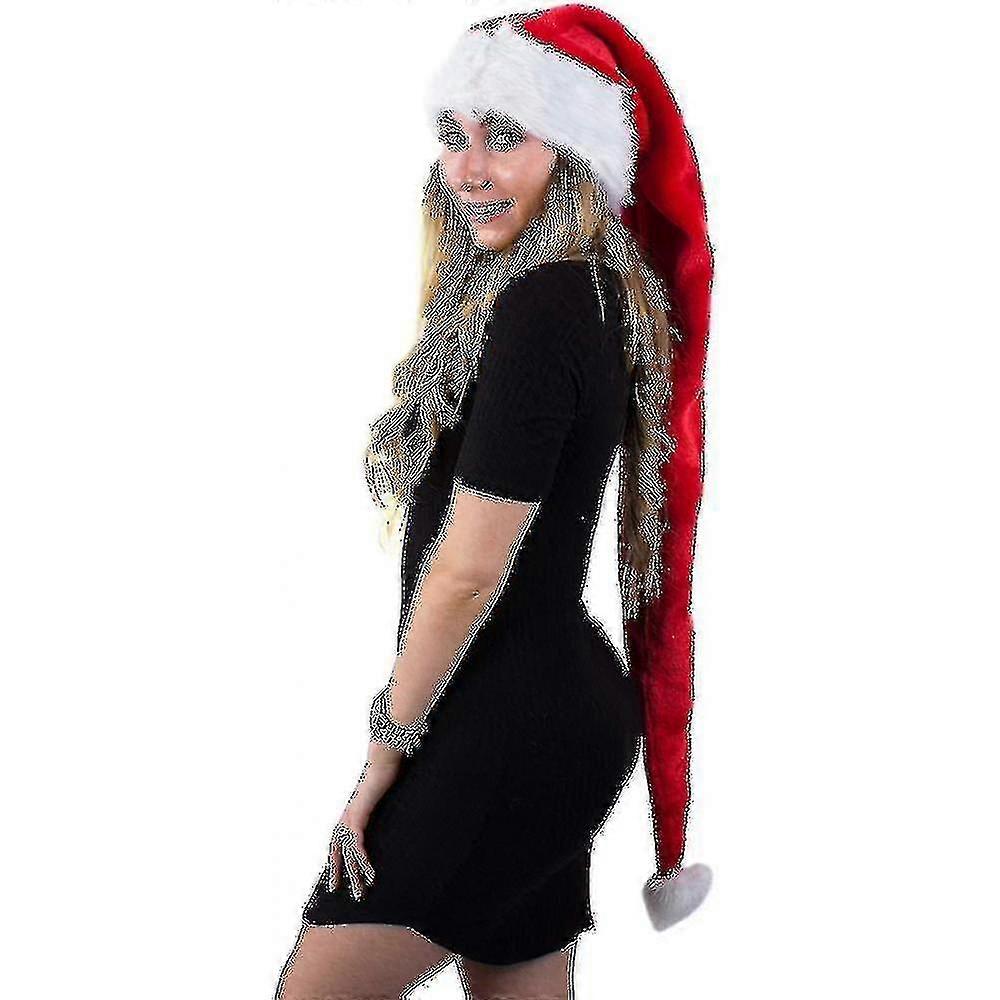 Weihnachtsmütze für Erwachsene, extra lang, Plüsch, saisonale Party