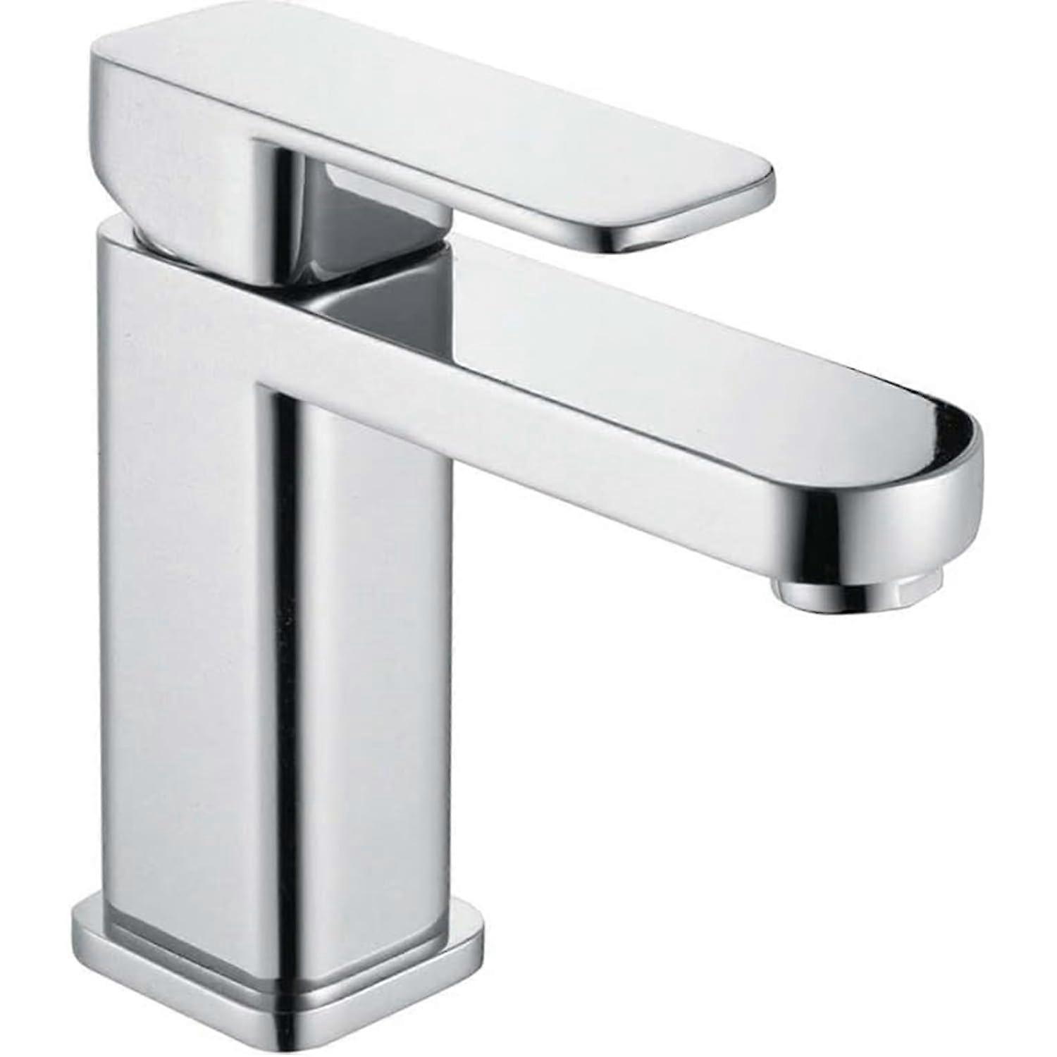 Basin Mono Mixer Tap Single Lever Solid Brass with Click Clack Waste for Bathroom Sink