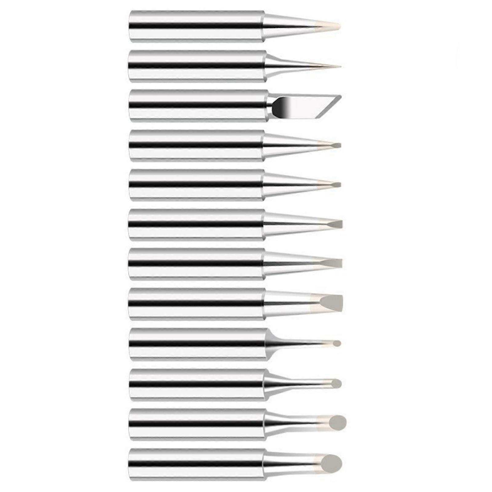 Pack Of 12 900M T Copper Soldering Iron Tips Multiple Size Optimized Heat Distribution Suitable For 936 Welding Stations Multicolor