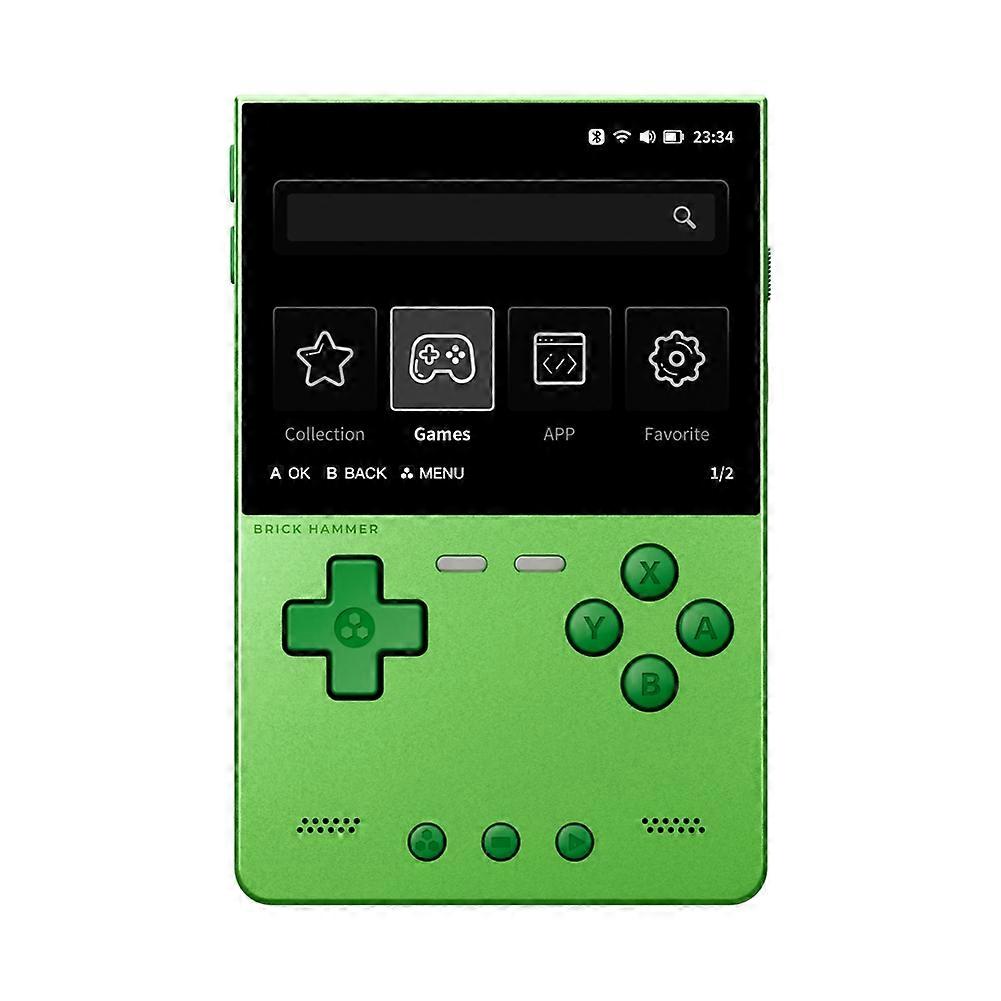 For TRIMUI BRICK Hammer Retro Video Game Console 3.2 Inch 1024x768 IPS Screen Open Source Handheld GamePad Green