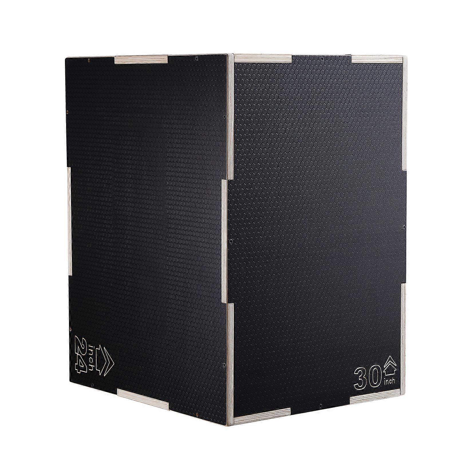 3 in 1 Plyometric Jump Box, 30/24/20 Inch Wooden Plyo Box, Platform & Jumping Agility Box, Anti-Slip Fitness Exercise Step Up Box