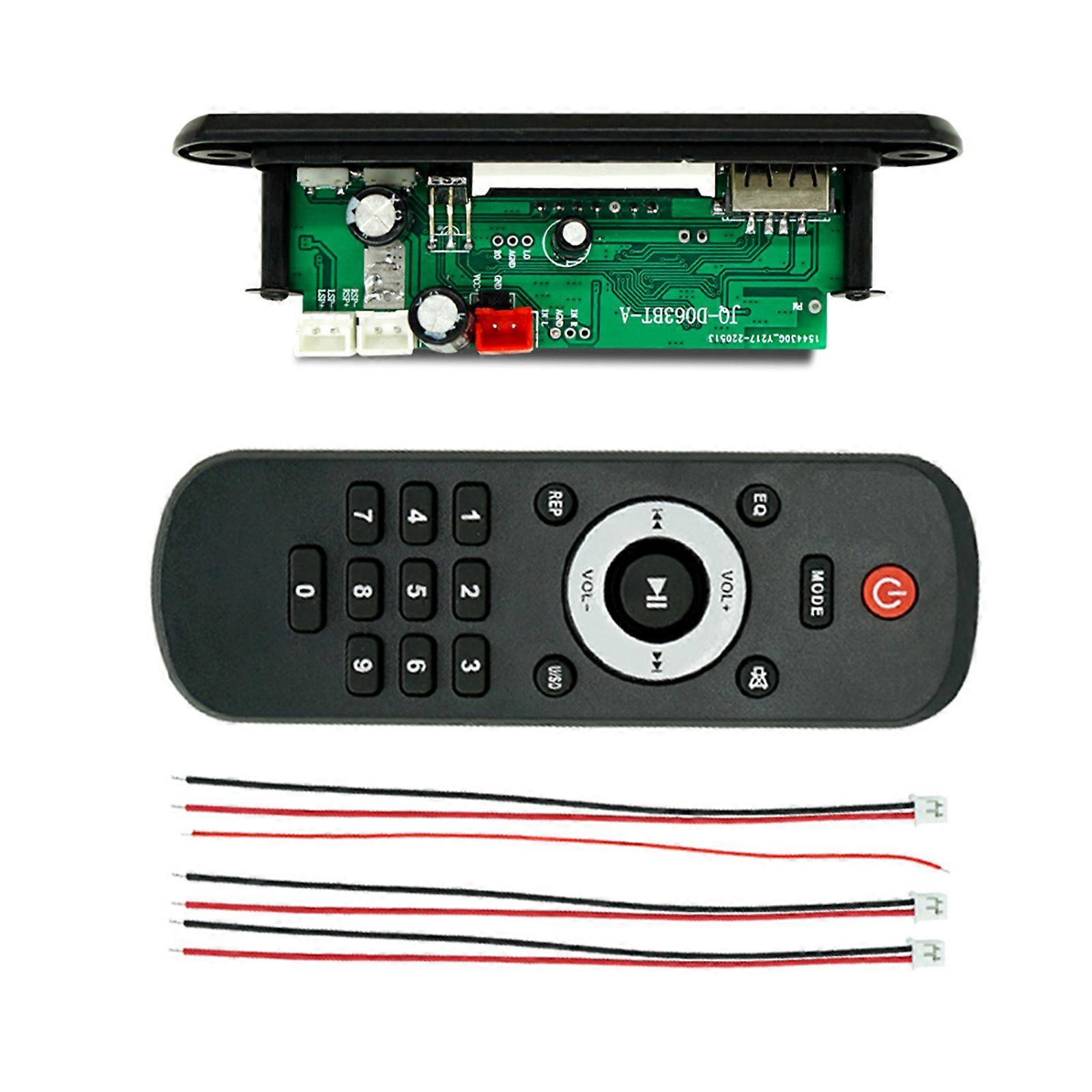 Decoding Module Bluetooth-compatible 5.0 Car MP3 Player USB Decoding Module Support USB TF Card AUX FM Radio for Speaker Multicolor