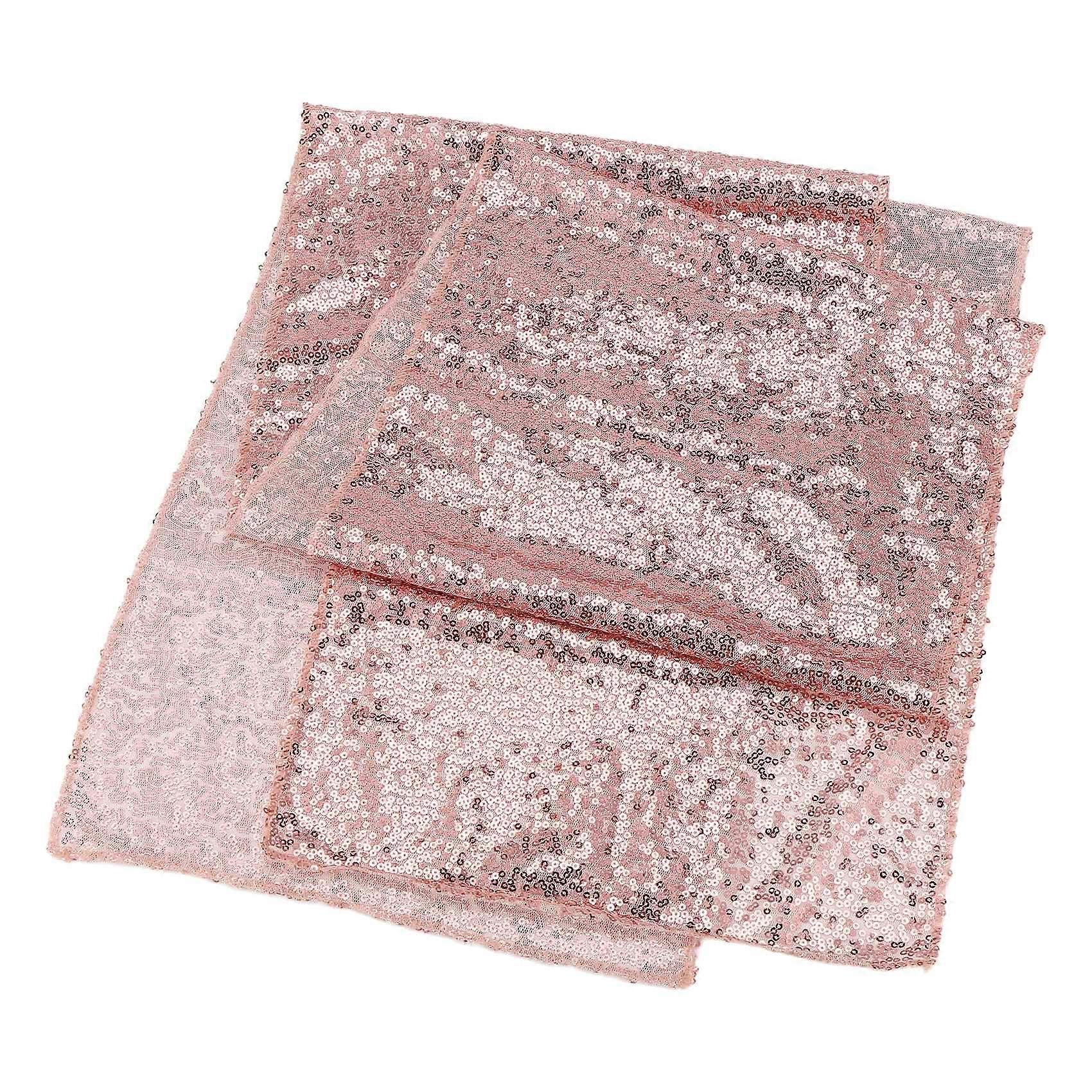 Rectangle Sequin Tablecloth Banquet Table Runner Wedding Reception Party Decor,  1 Rose Gold