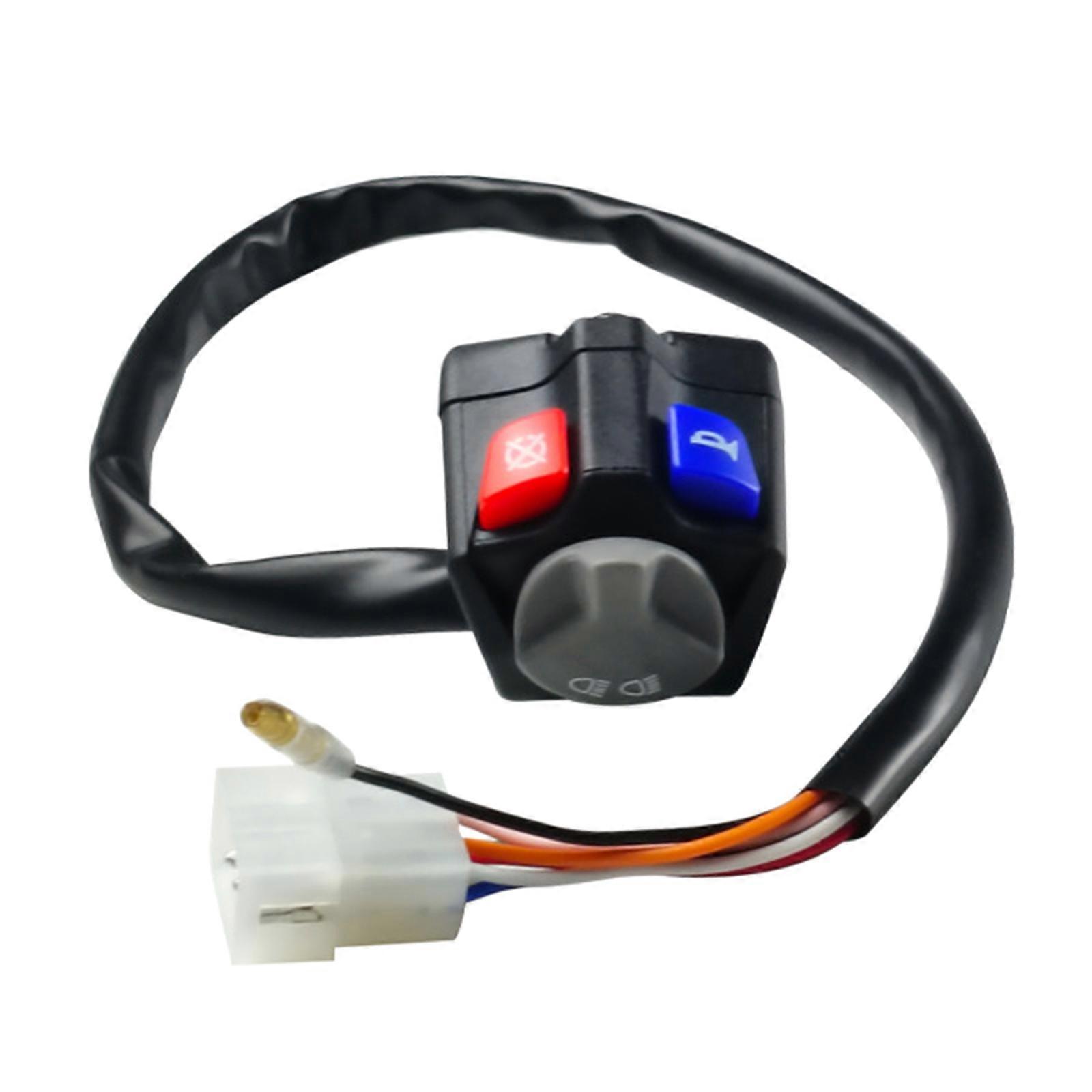 Starter Stop Button Replacement Combination Switch Motorbike Accessory Motorcycle High/Low Beam Horn Switch Multicolor