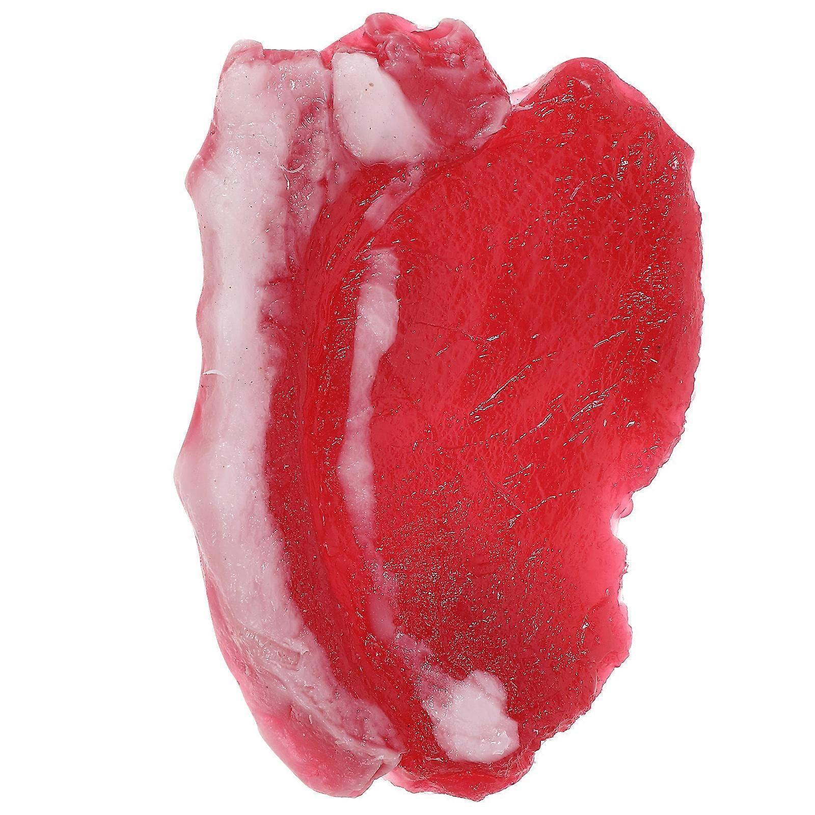 Fake Meat Decoration 3Pcs Simulation Meat Model for Decoration in Red PVC