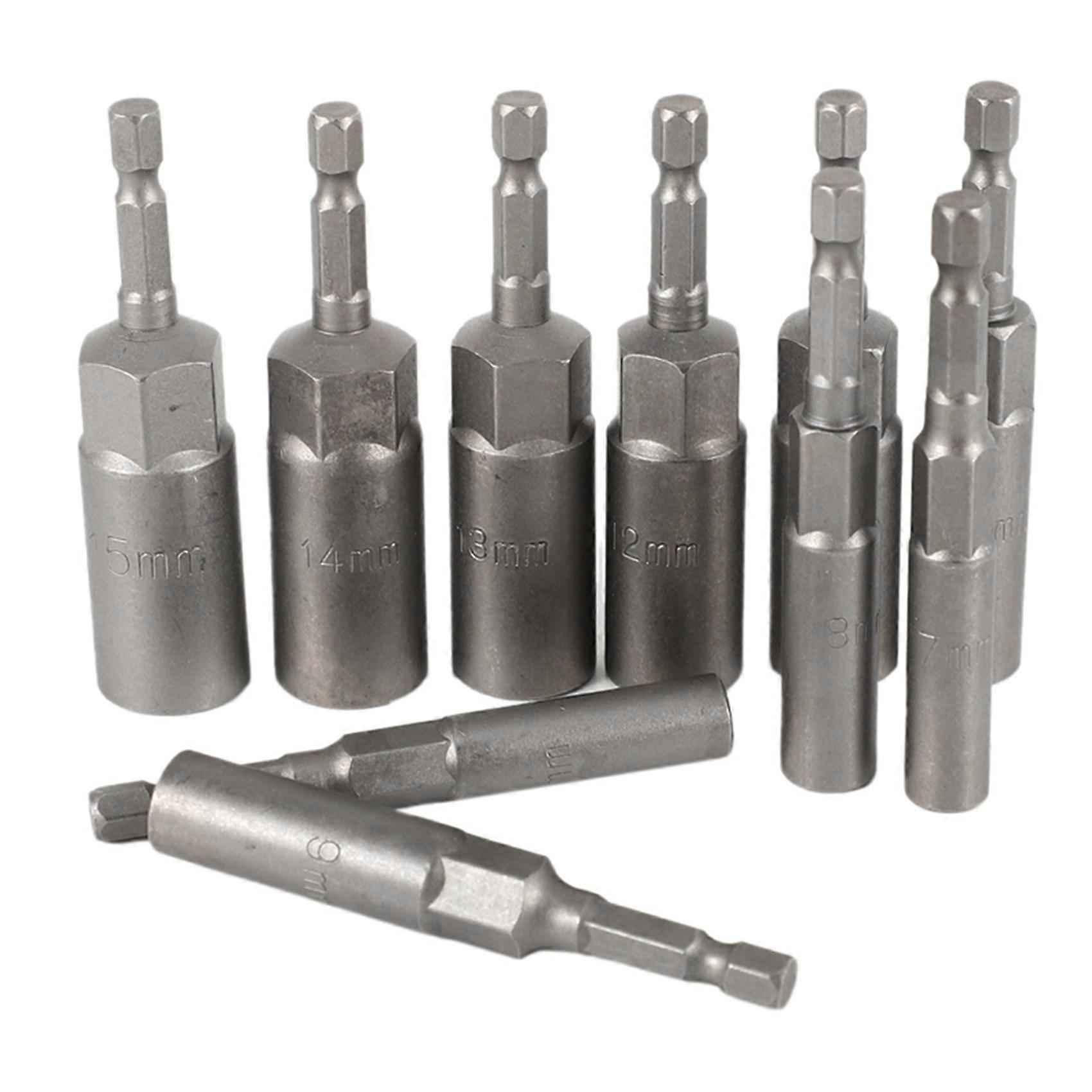 20Pc 1/4 Inch Wrench Hex Bit Socket Set Deep Long 1/2 Inch Impact Drill Socket Adapter Drill Bits