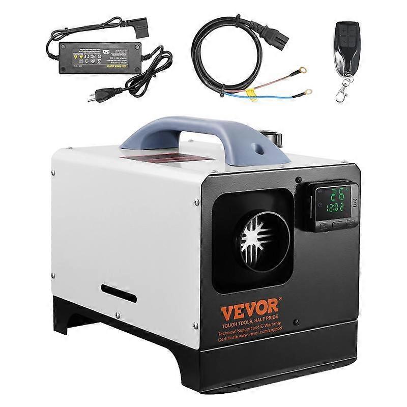 VEVOR 5-8KW Diesel Air Heater 110V Adapter and DC12V T-shaped plug external wiring, All in One with Remote Control and LCD Screen, Fast Heat