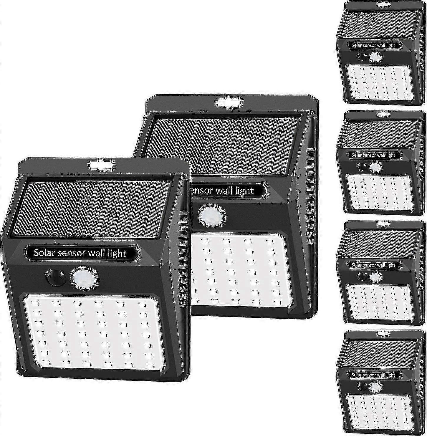 Solar Security Lights 42 LED 3 Modes, IP65 Waterproof Outdoor Motion Sensor (6 Pack Black)