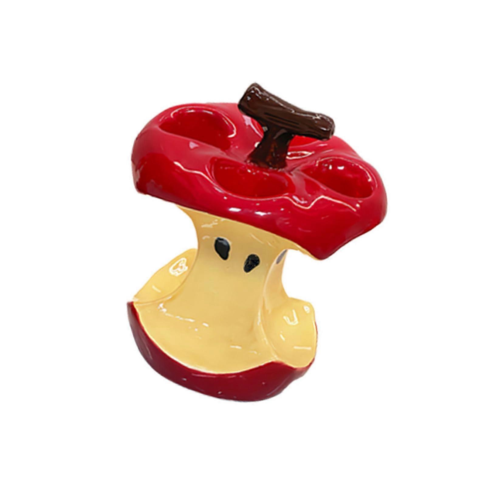 Ceramic Toothbrush Holder with 4 Slots Fruit Core Design for Bathroom Countertop Storage