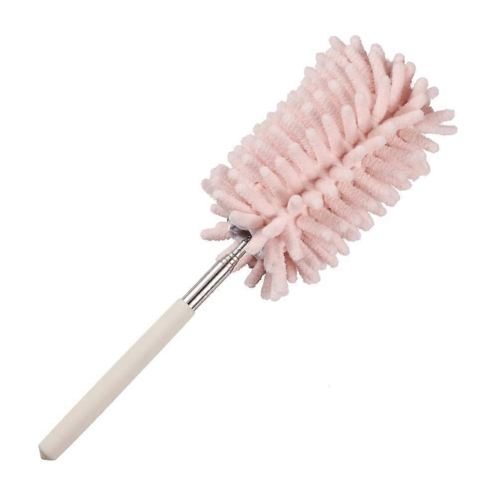 Pink Retractable Microfiber Duster Extendable Washable Cleaning Tool for Home Office Car Windows