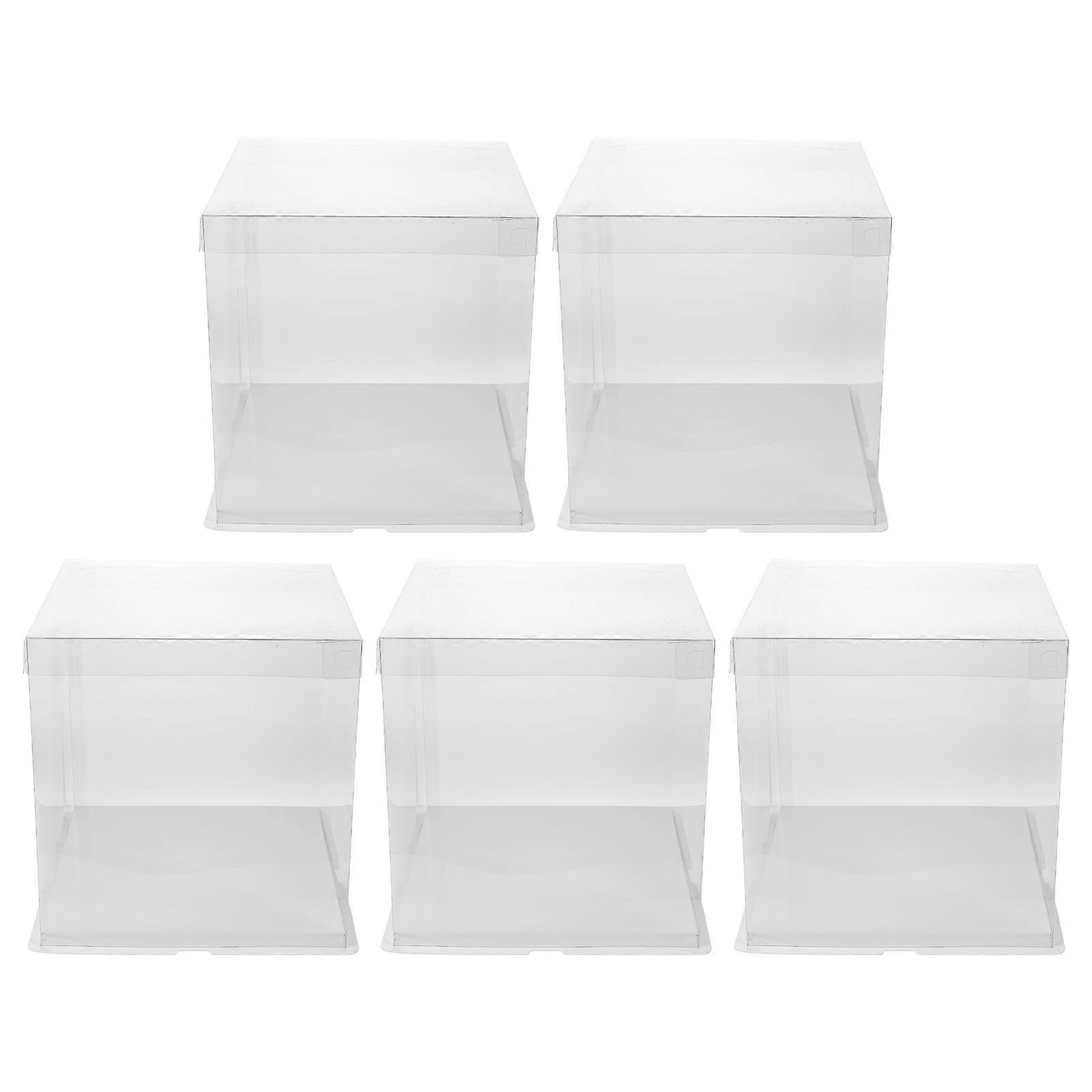 Cake Packaging Boxes for Cake Storage 5Pcs Transparent Plastic Organizer