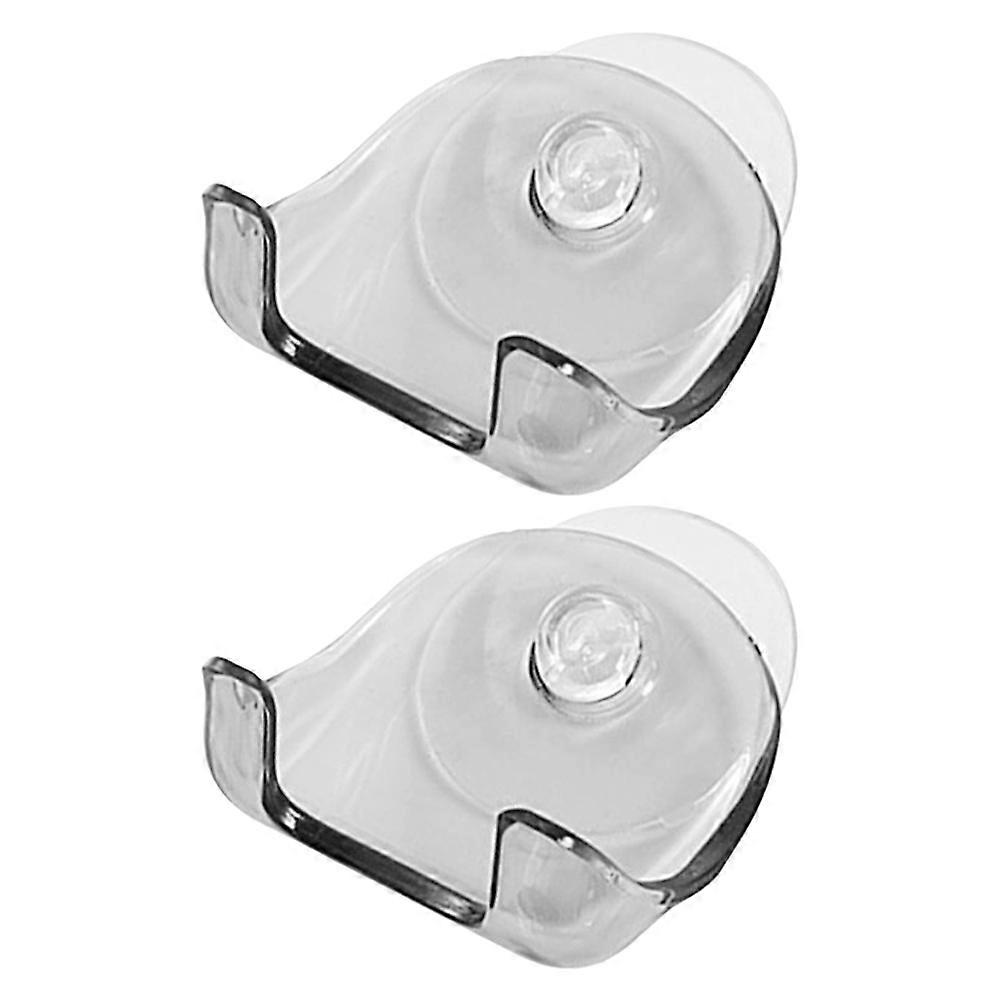 Suction Cup Holder for Bathroom with Easy Installation 2Pcs Grey Plastic