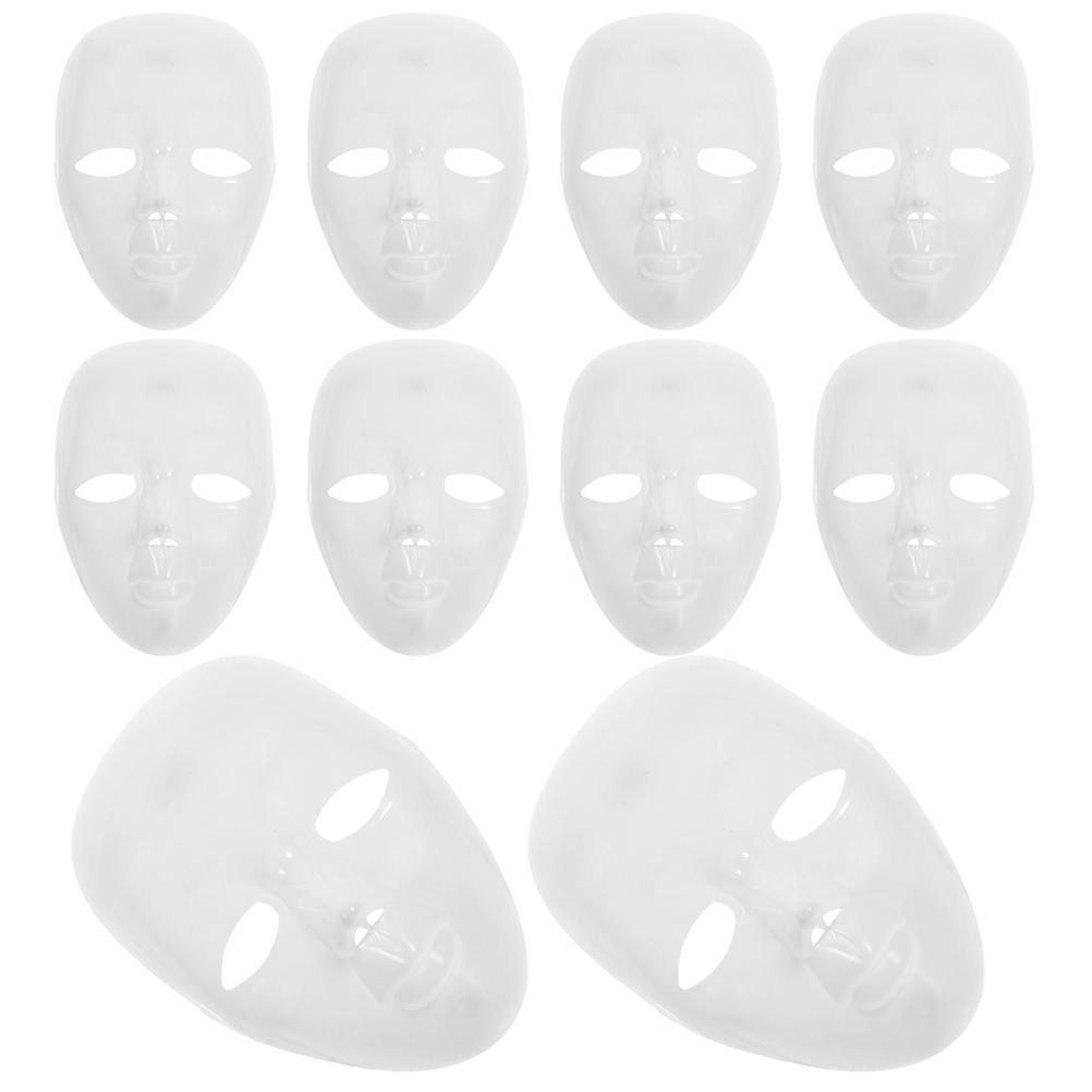Paintable DIY Mask White Blank Mask for Wearing 10Pcs PP Material