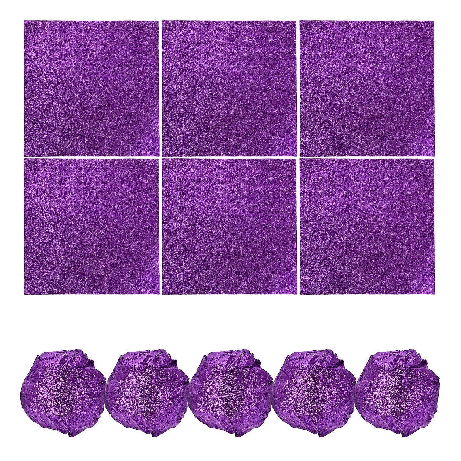 Purple Aluminum Foil Candy Packaging Paper for Wrapping 100Pcs