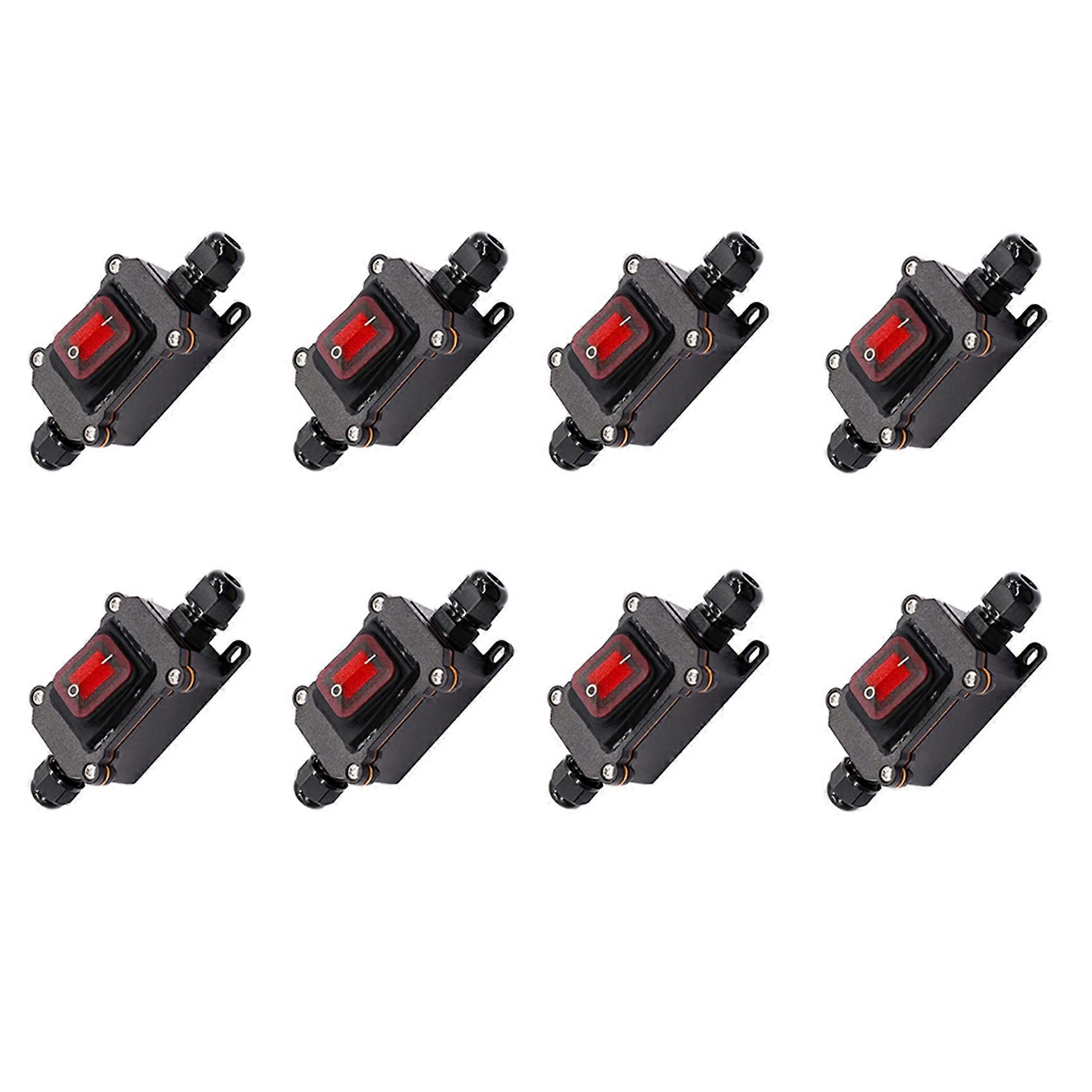 8X IP67 Waterproof Inline Switch 12V DC 20A High Current Power Waterproof Switch
