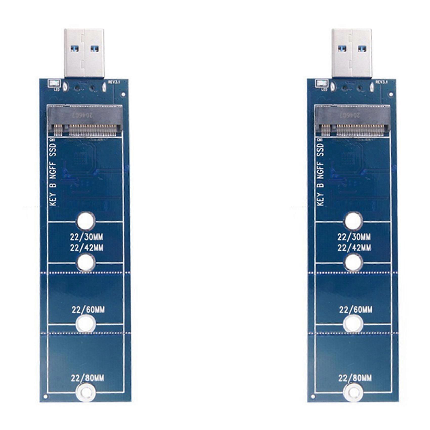 2X SSD M2 to USB Adapter M.2 to USB Adapter B Key M.2 SATA Protocol SSD Adapter NGFF to USB 3.0 SSD Card
