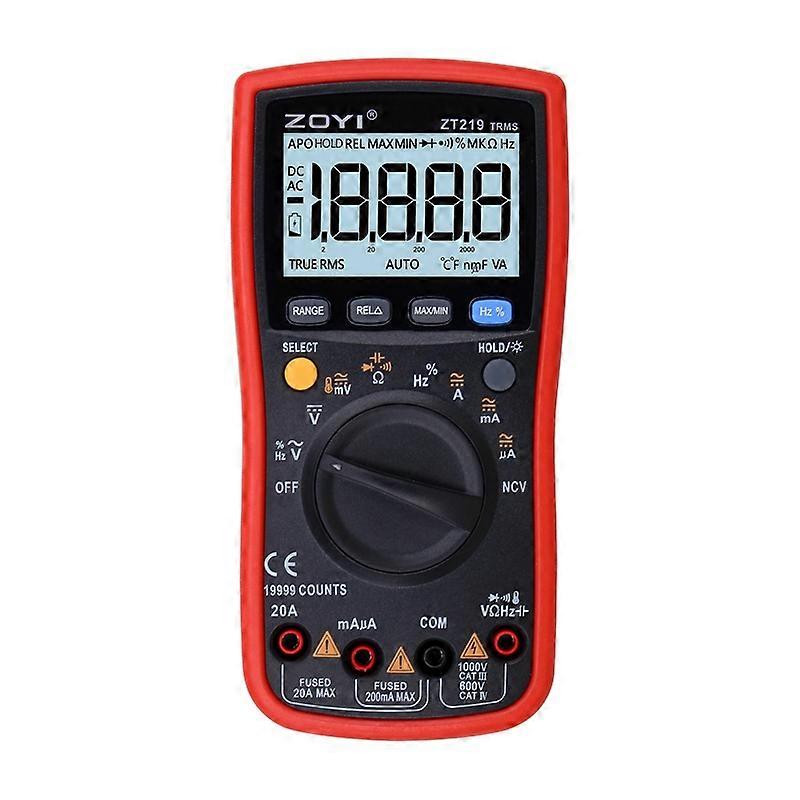 ZOYI ZT219 True-RMS 19999 Counts Digital Auto Range Multimeter NCV Frequency Auto Power Off AC DC Voltage Ammeter Current Ohm