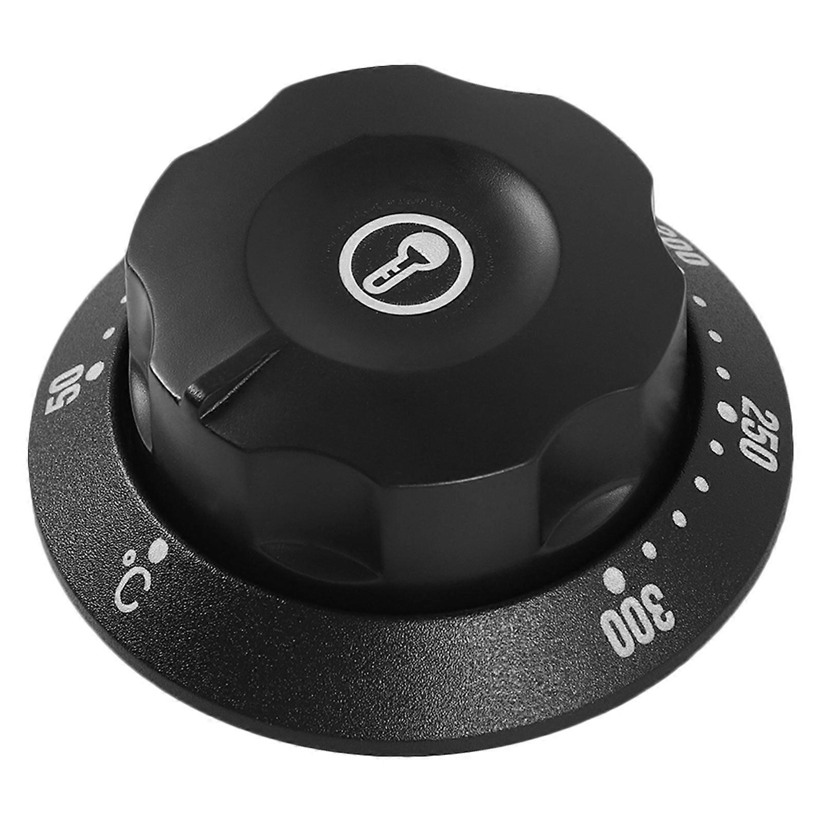 Black Plastic Temperature Control Knob for Home Use with Precise Adjustment Fits Fryers Ovens