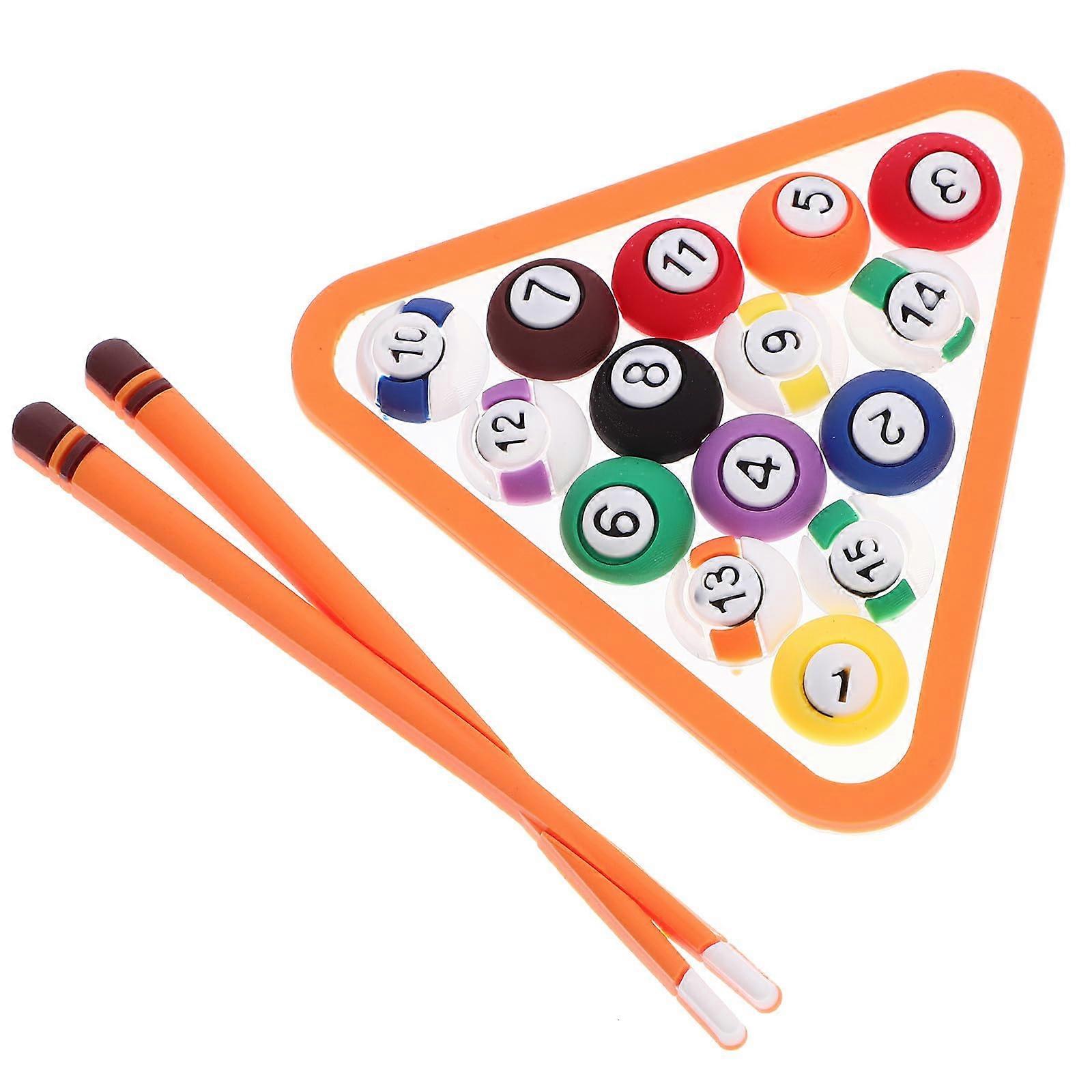 Billiards Cake Topper with Colorful Design, Flexible Safe Material, Mini Pool Table Party Decoration