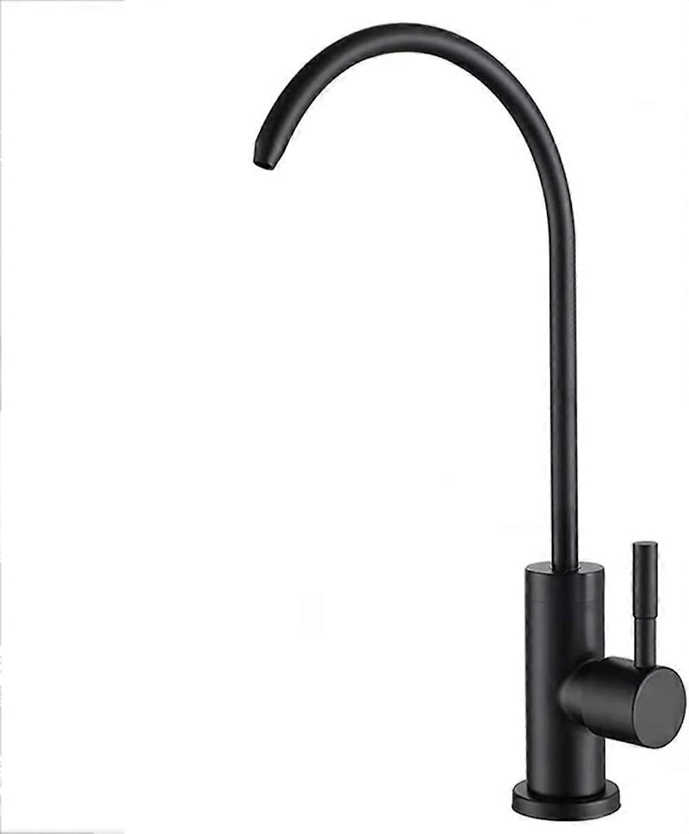 Brushed Black Kitchen Water Filter Faucet, Single Hole Reverse Osmosis Sink Tap, 360° Rotatable Spout