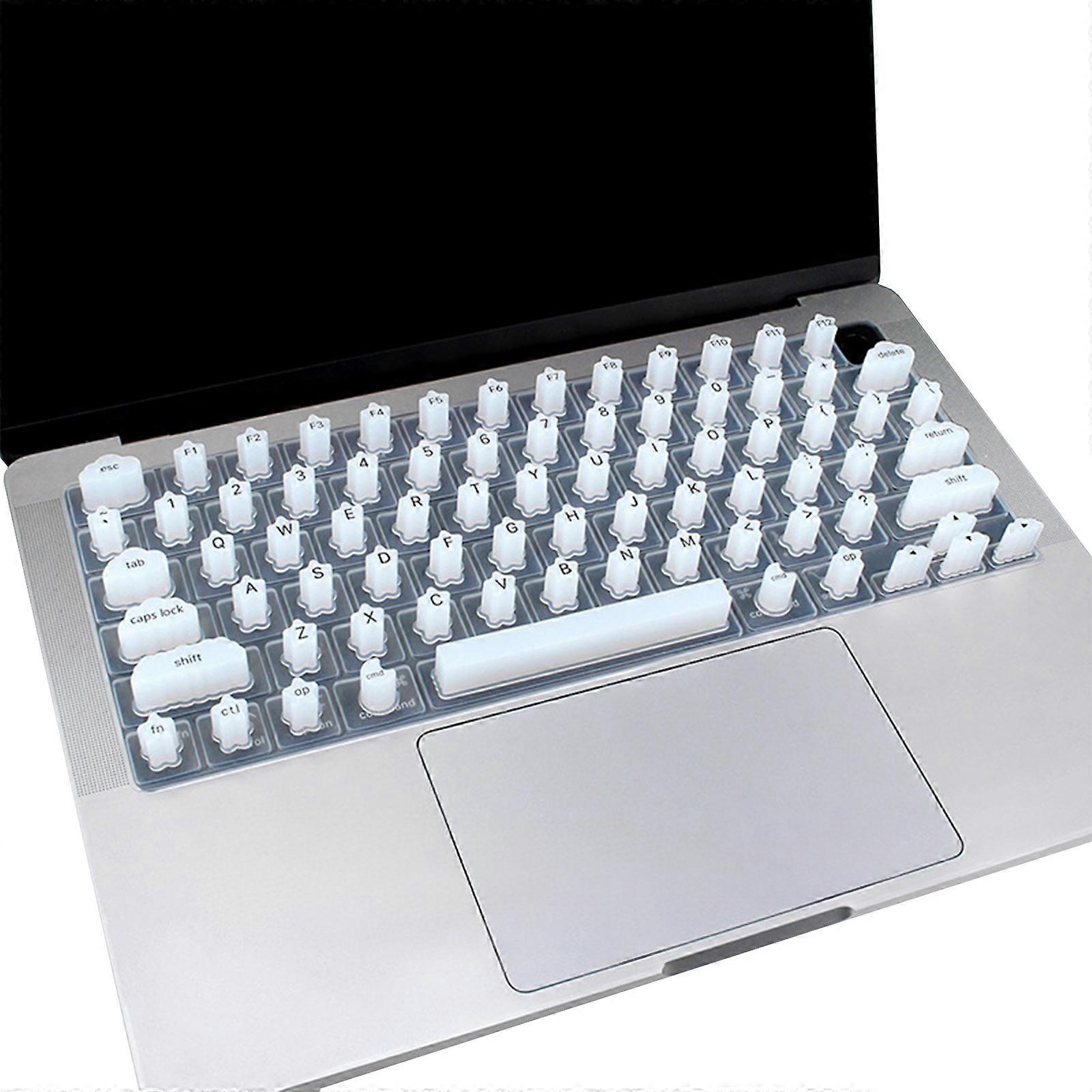 Washable Silicone Keyboards Skin for 14 Multiple Color Option Scratch Resistant Dust Proof  White